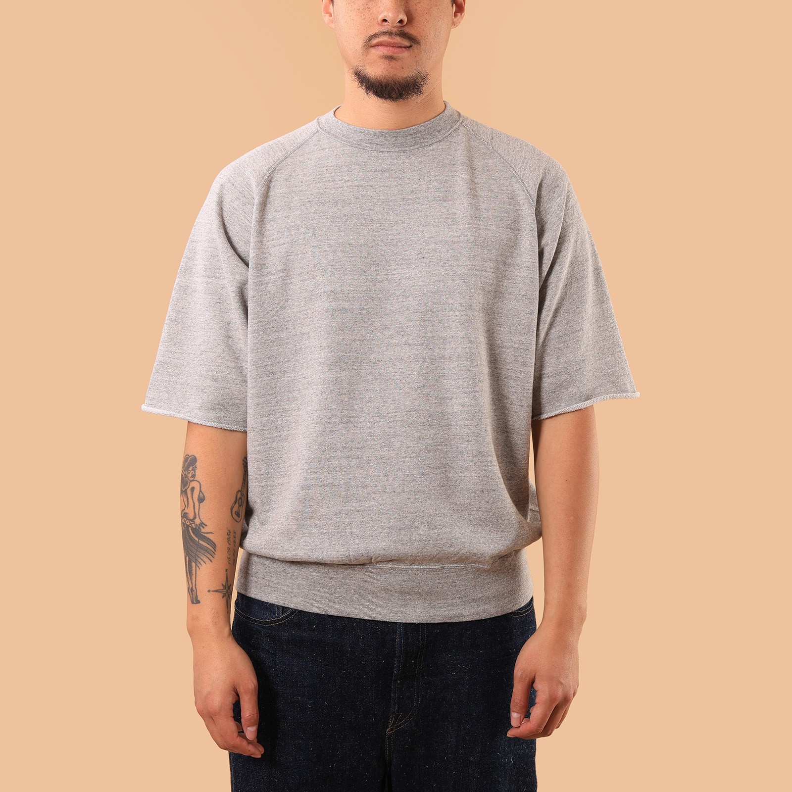 Cut Off Sleeve Sweatshirt Heather Grey