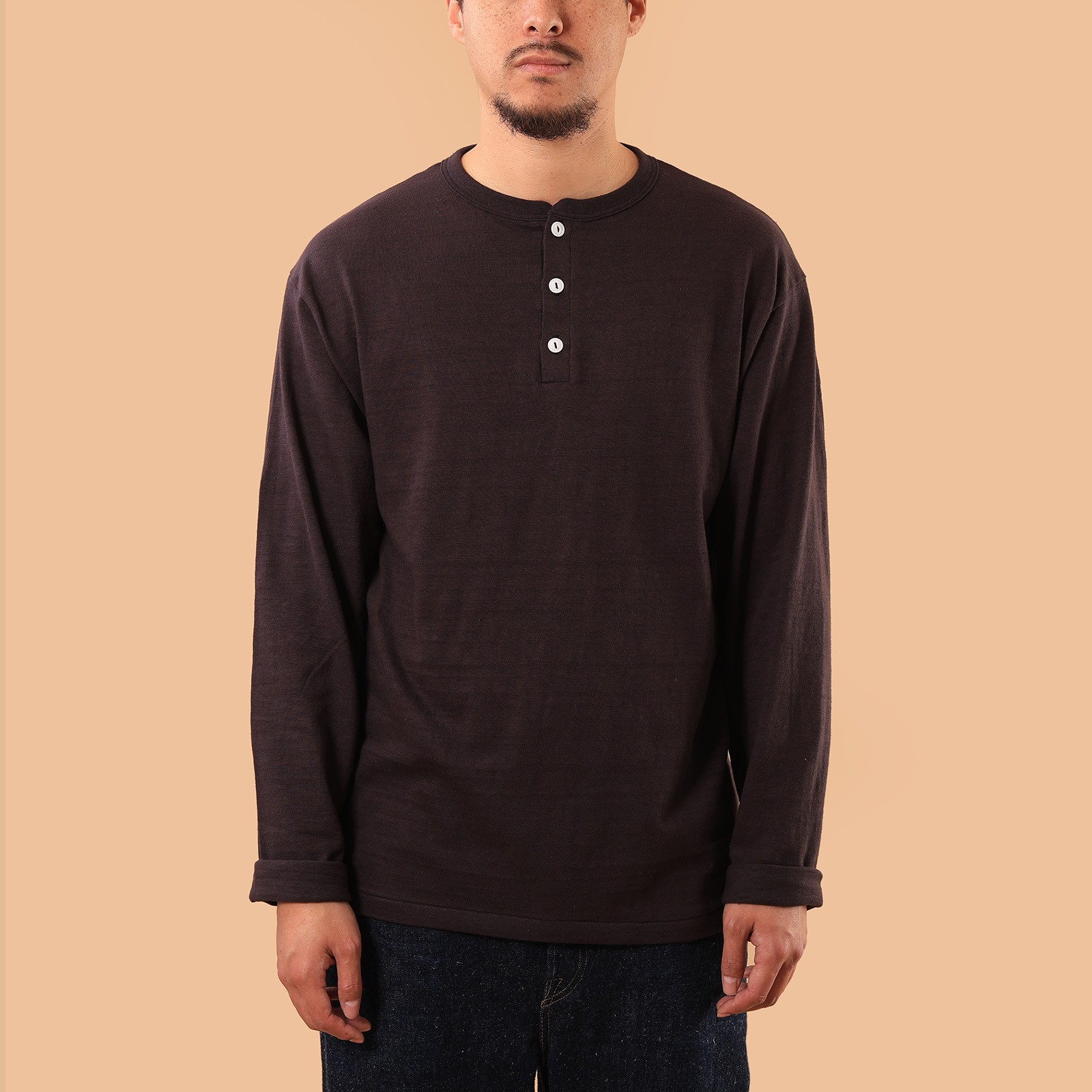 image flaneurs WAREHOUSE & CO.  Lot 5907 LS Henley Neck T-Shirt Sumikuro front