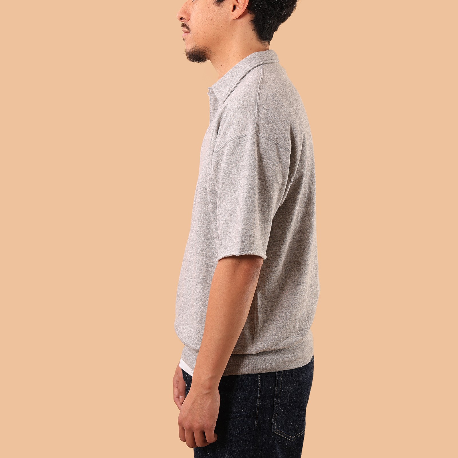 image flaneurs DUBBLE WORKS  Cut Off Sleeve Sweatshirt polo Heather Grey side