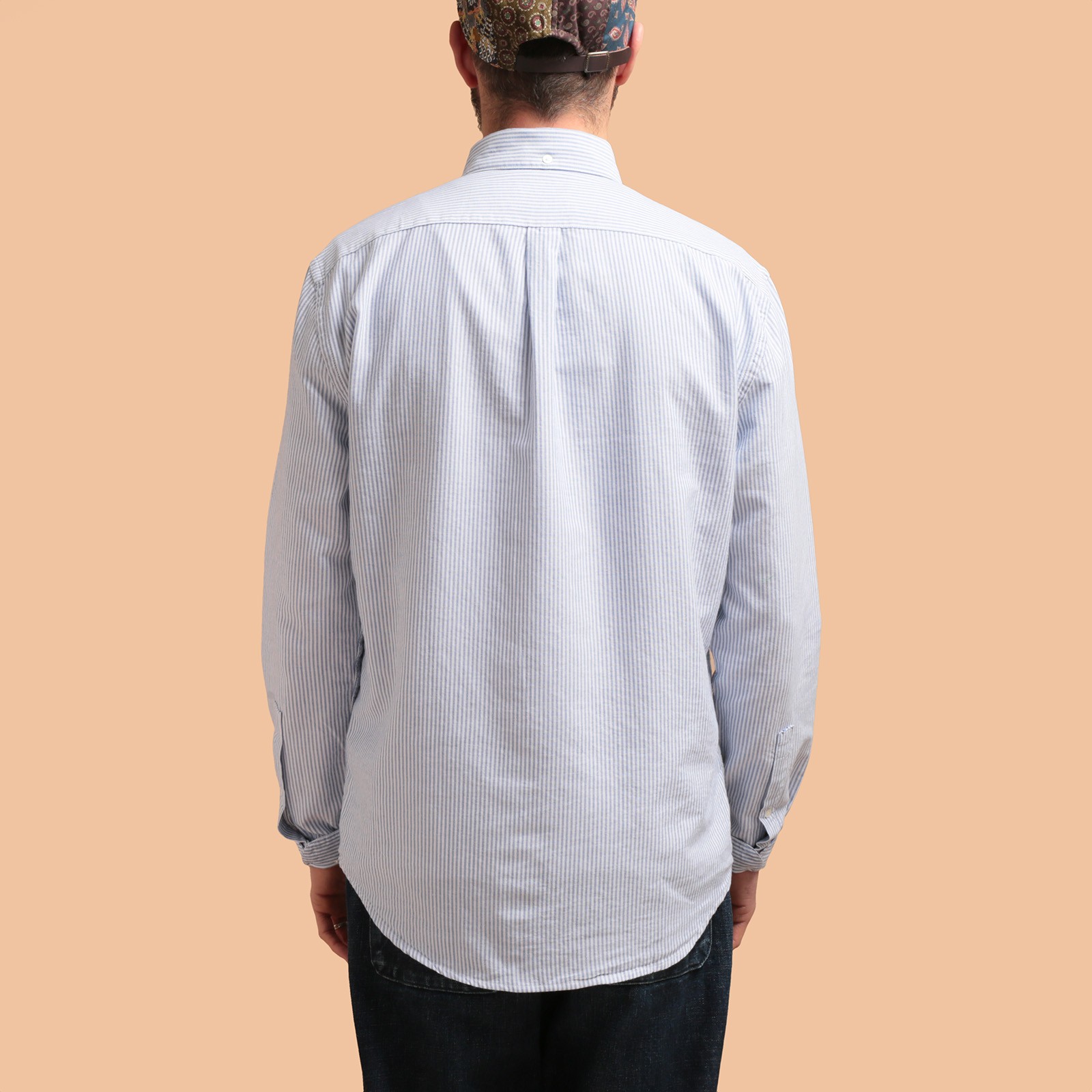 image flaneurs chemise PORTUGUESE FLANNEL Belavista blue stripe de dos