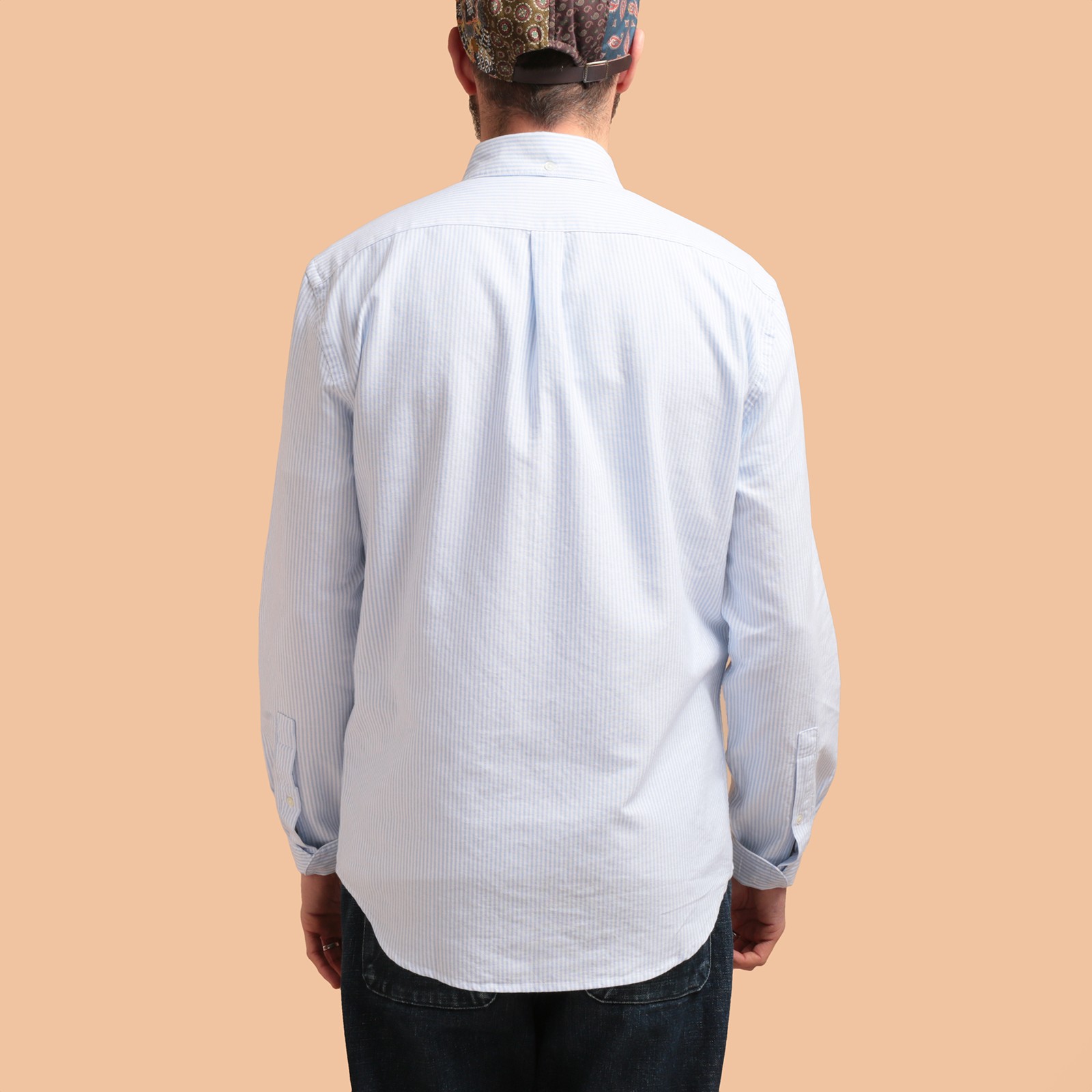 image flaneurs chemise PORTUGUESE FLANNEL Belavista light blue stripe de dos