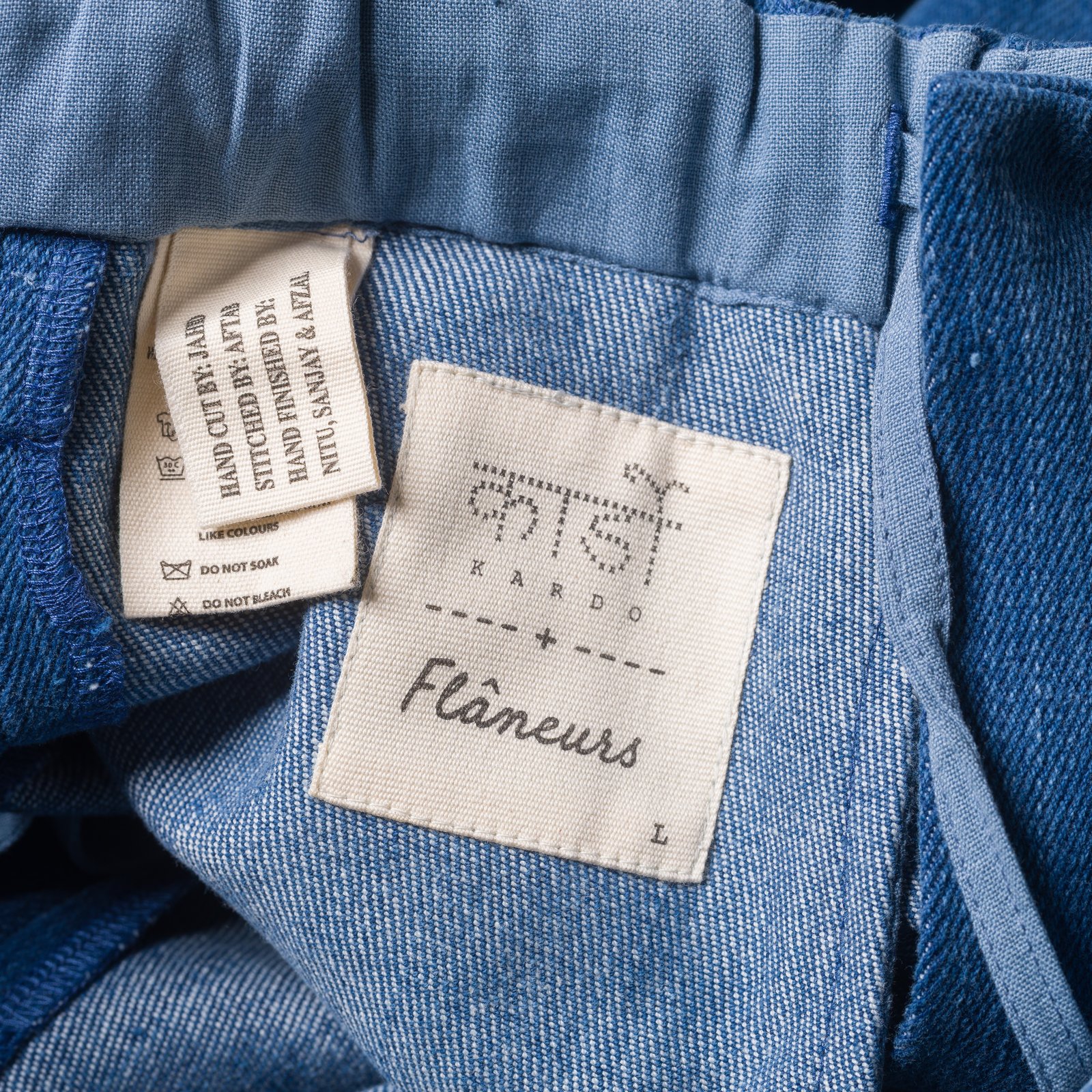 image pantalon à pinces indigo KARDO X FLANEURS detail 2