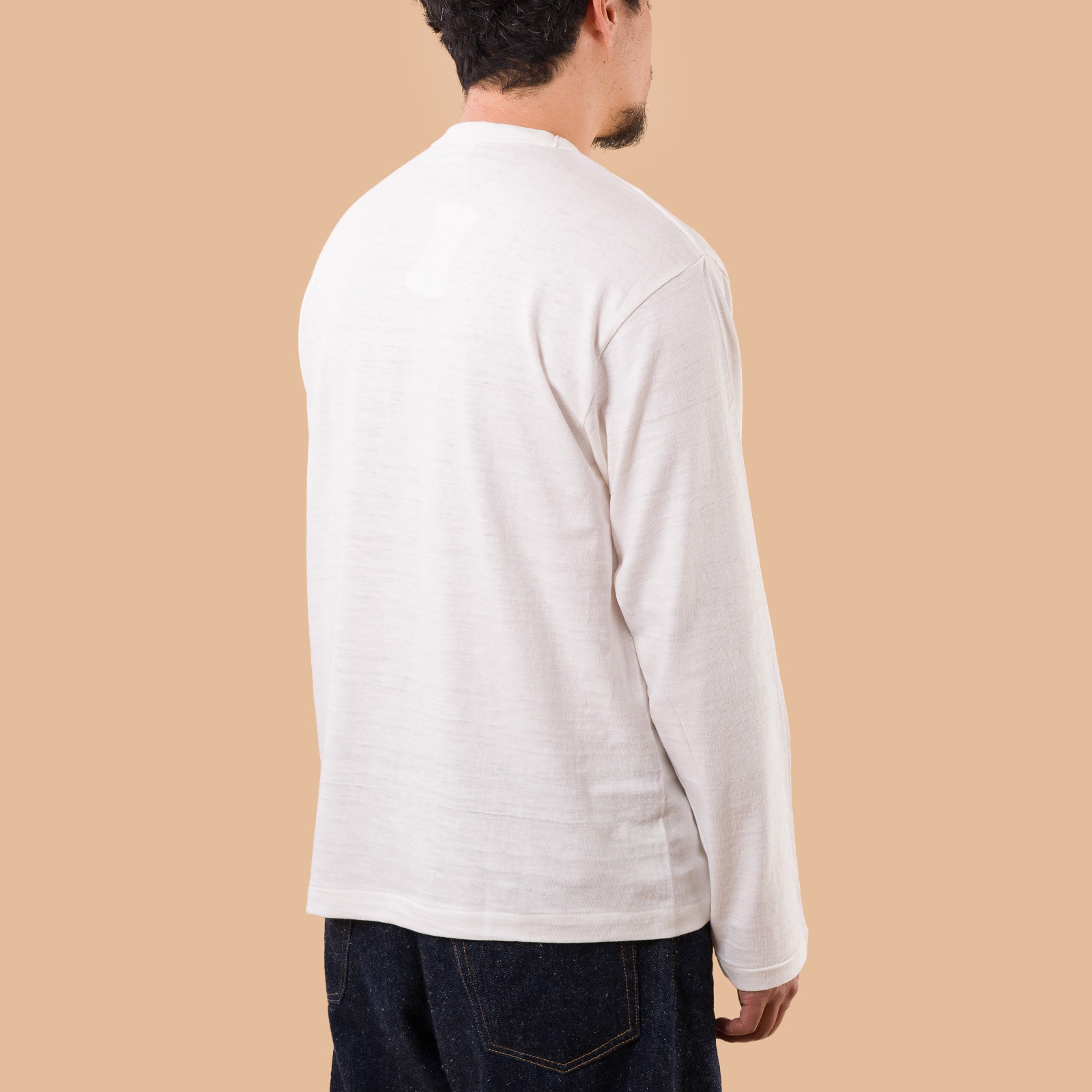 image flâneurs teeshirt manches longues WAREHOUSE & CO.  Lot. 5906 T-Shirt LS No Print Crew Off White de dos