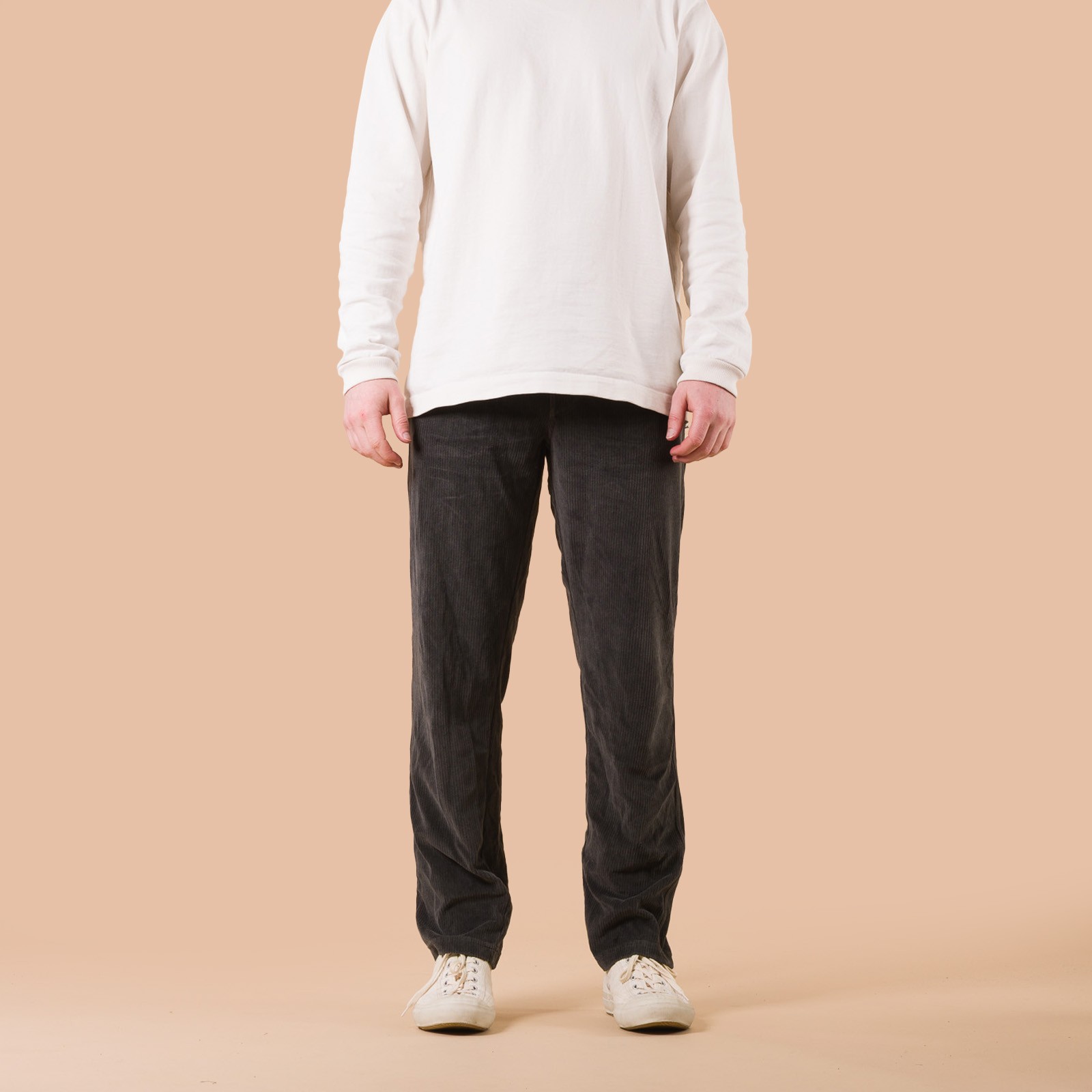 Image-Flâneurs_GOOD ON / Knit Corduroy Pants P-Black_de face