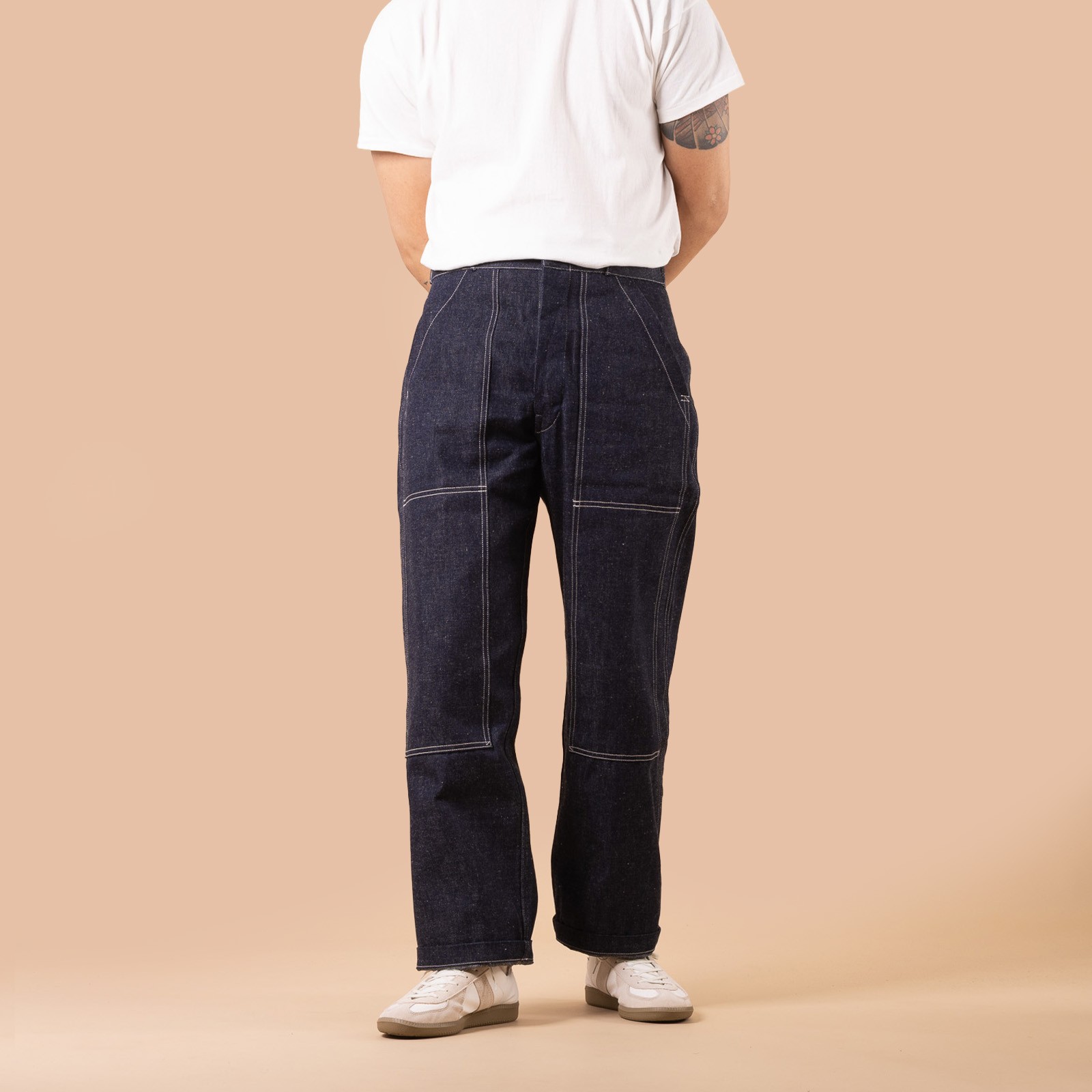Image-Flâneurs_WAREHOUSE & CO. / Lot. 1239 1930's WPA Double Knee Denim Trousers Indigo_de face