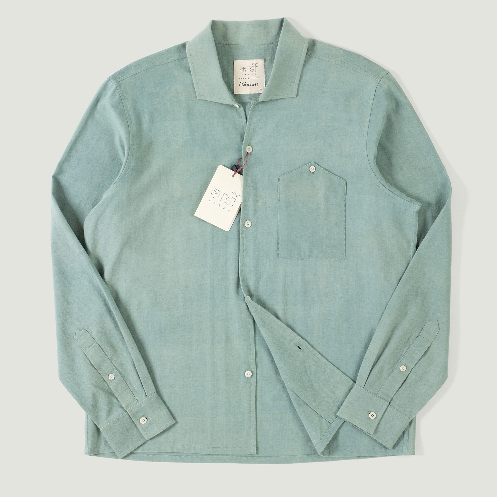 Vignettes KARDO x FLANEURS LS Shirt Handwoven Denim Light Indigo
