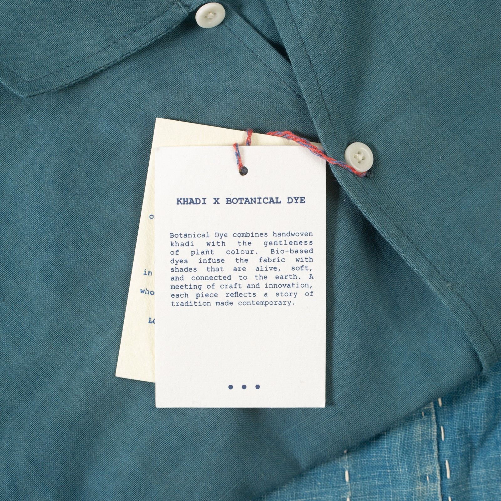 détail tag KARDO x FLANEURS  LS Shirt Handwoven Denim Indigo