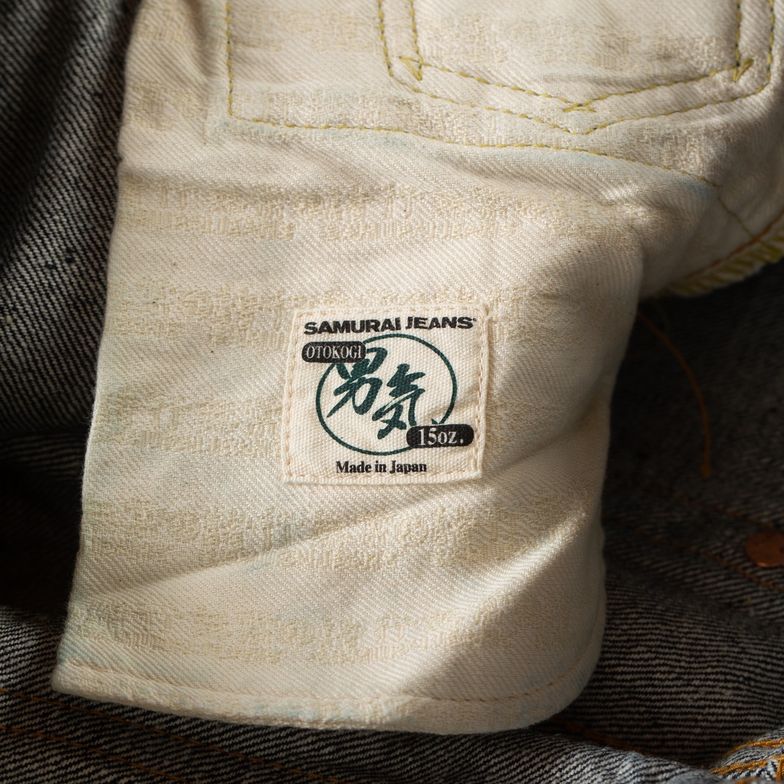 print pocket  flaneurs SAMURAI JEANS 15oz Otokogi Slim Tapered Selvedge Denim