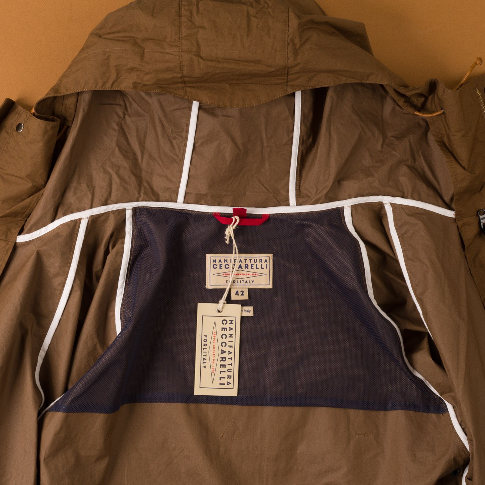 flaneurs MANIFATTURA CECCARELLI  All Weather Coat Dark Tan inside