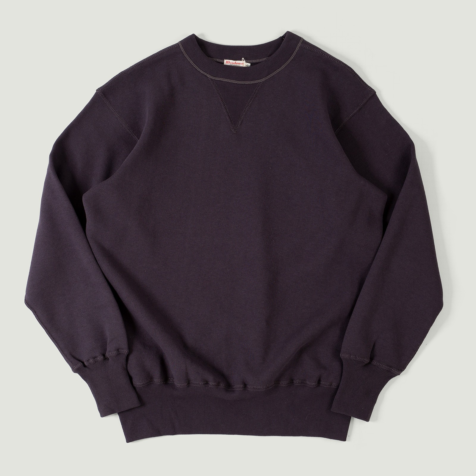 Vignettes flaneurs WAREHOUSE & CO.  Lot. 401 Plain Crew Neck Sweashirt dark navy