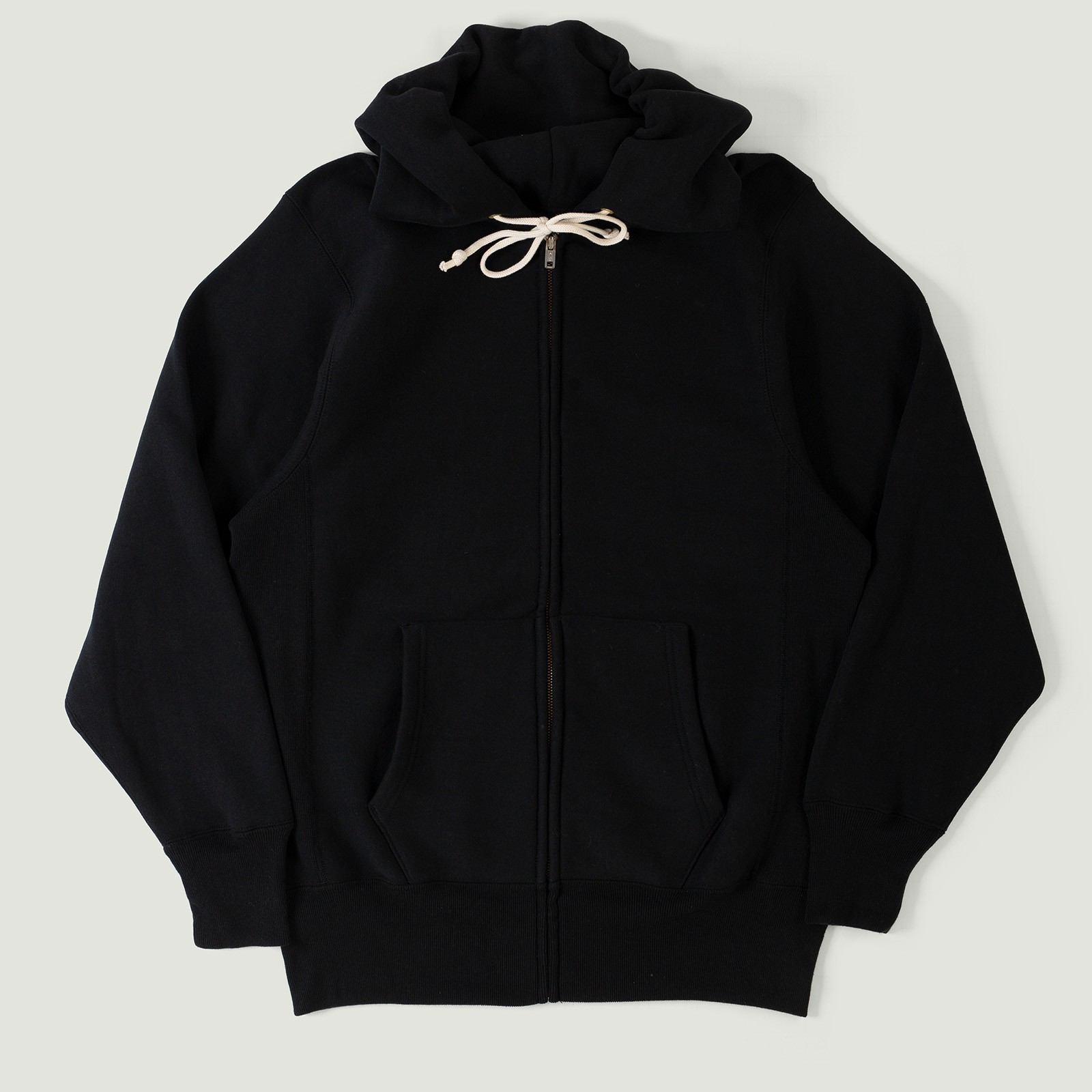 Vignettes flaneurs WAREHOUSE & COW Lot. 487 Zip Hooded Sweatshirt Black