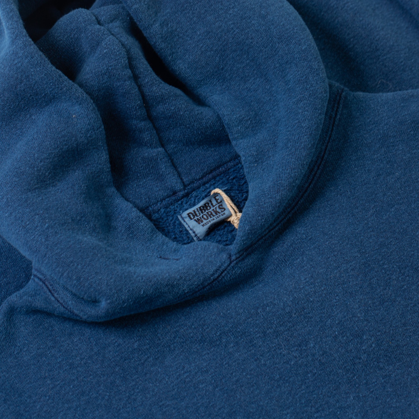 détails flaneurs DUBBLE WORKS  Loopwheel Sweat Hoodie Indigo Dye (5)