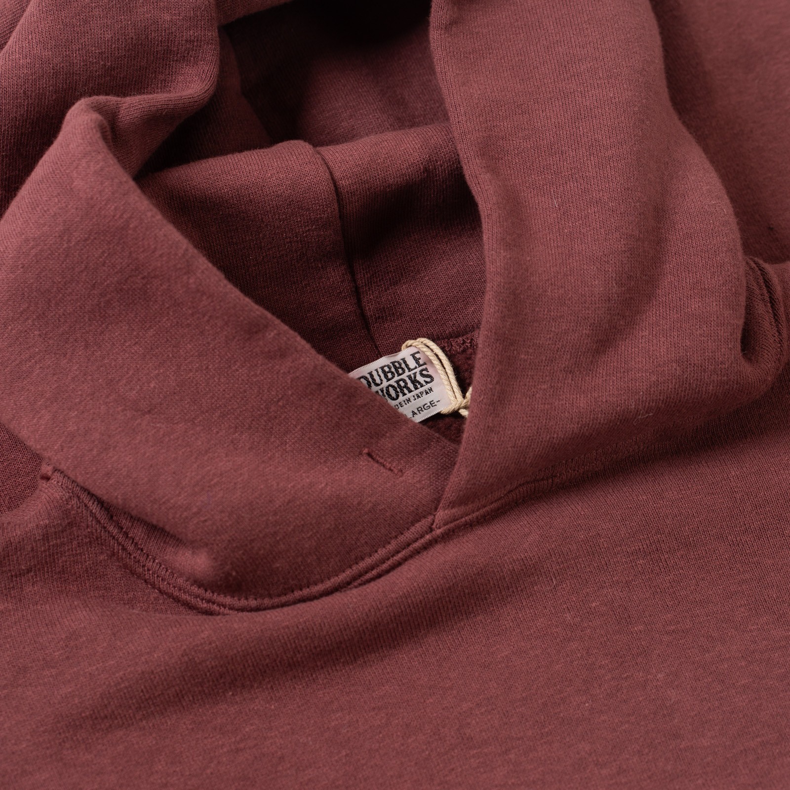 détails flaneurs DUBBLE WORKS  Loopwheel Sweat Hoodie Indigo bordeaux (1)