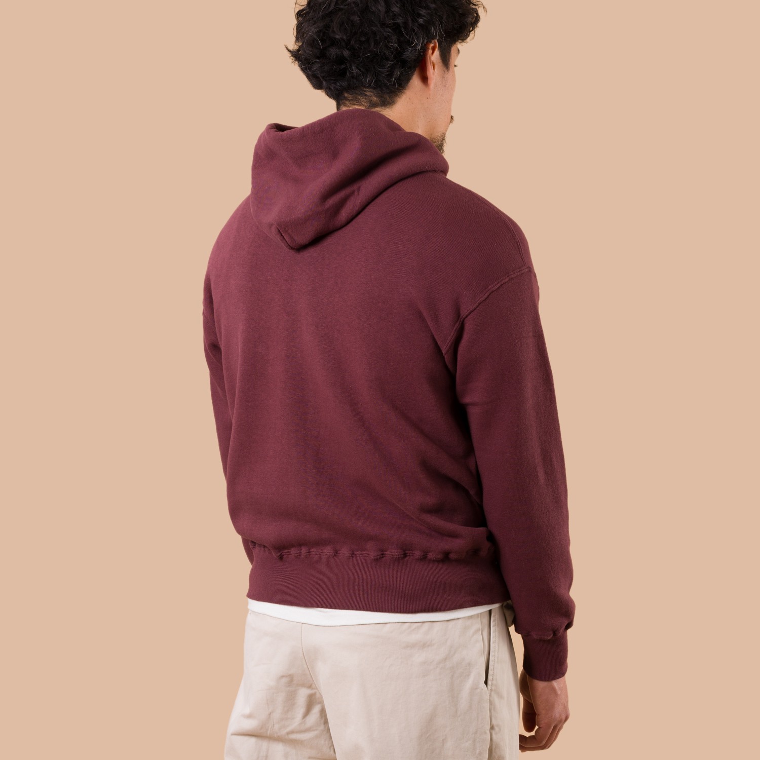 image de dos flaneurs DUBBLE WORKS  Loopwheel zip-up Sweat Hoodie Bordeaux