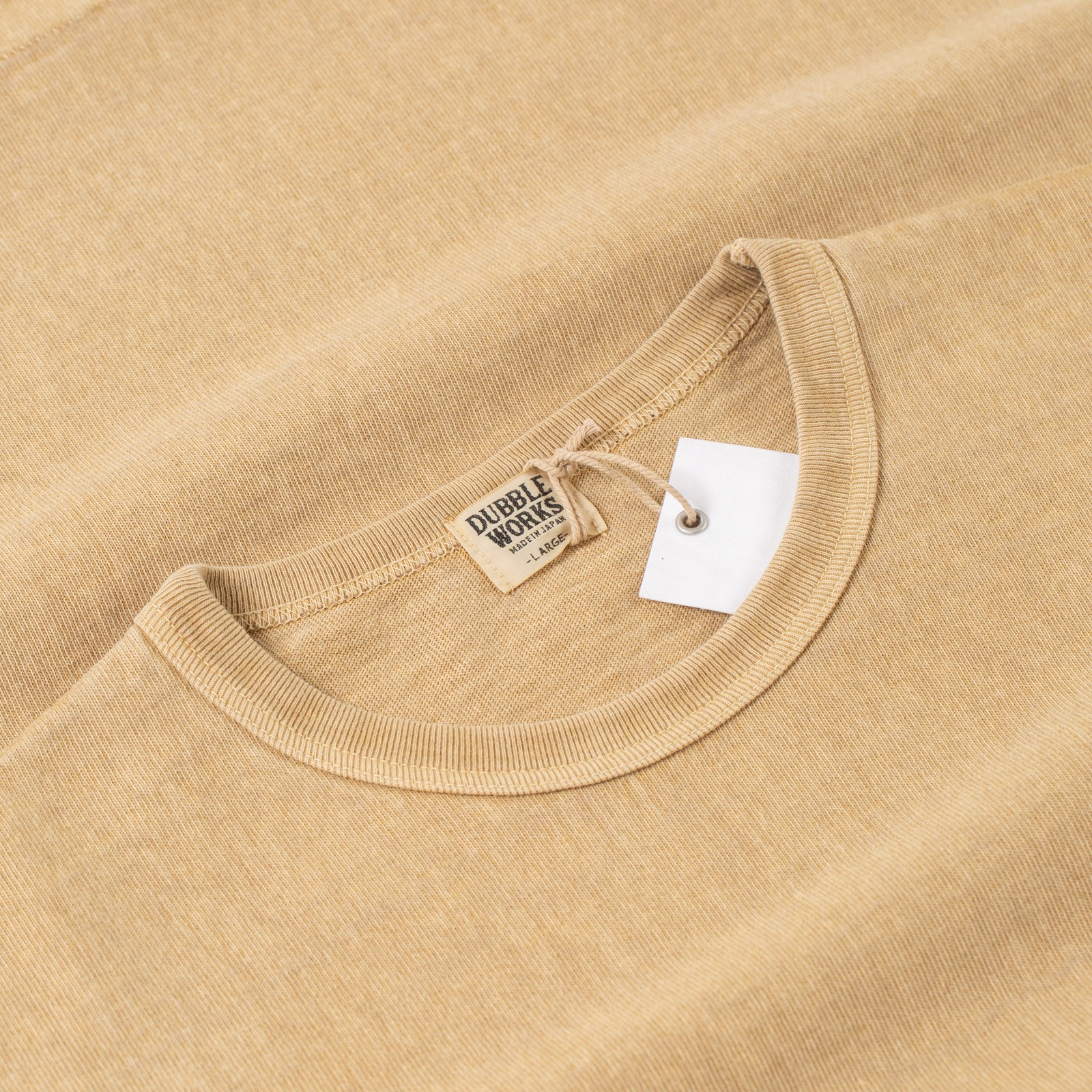 image détail flaneurs DUBBLE WORKS Heavyweight Short Sleeve Tee Pigment Dye Dark Beige back (1)