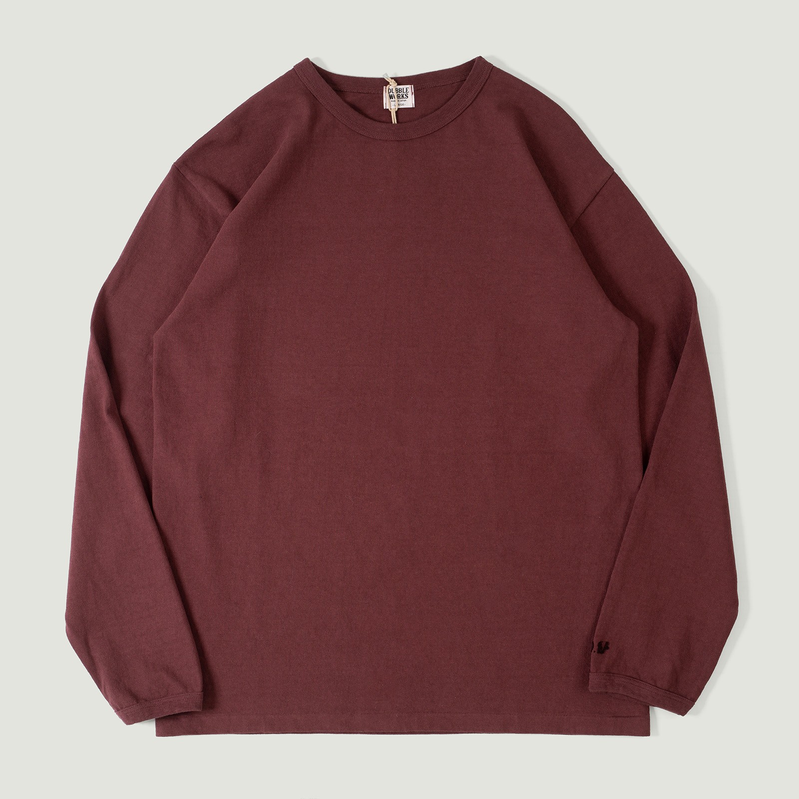 Vignette flaneurs DUBBLE WORKS Heavyweight Long Sleeve Tee bordeaux