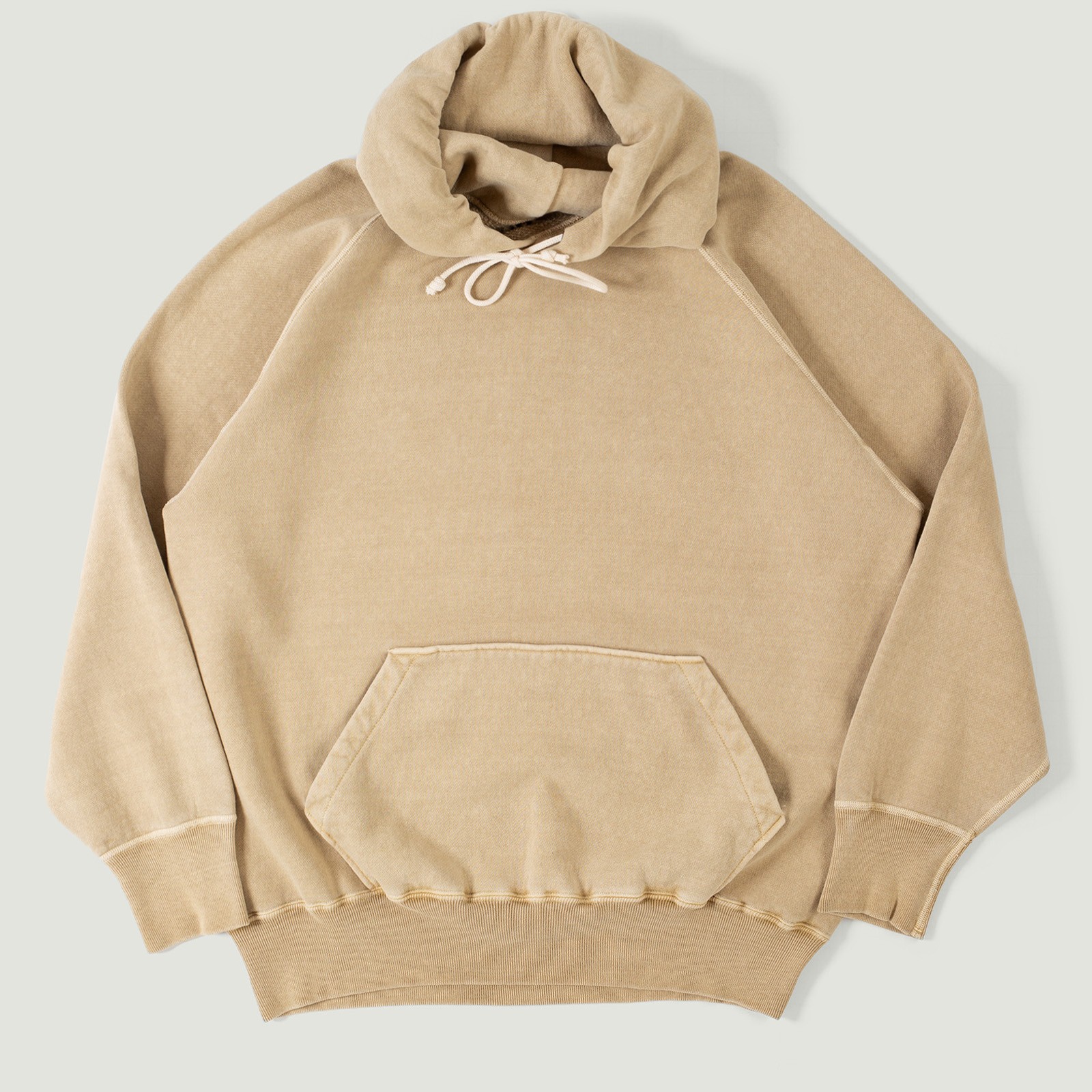 Vignettes flaneurs DUBBLE WORKS  Loopwheel Sweat Hoodie pigment dye dark camel
