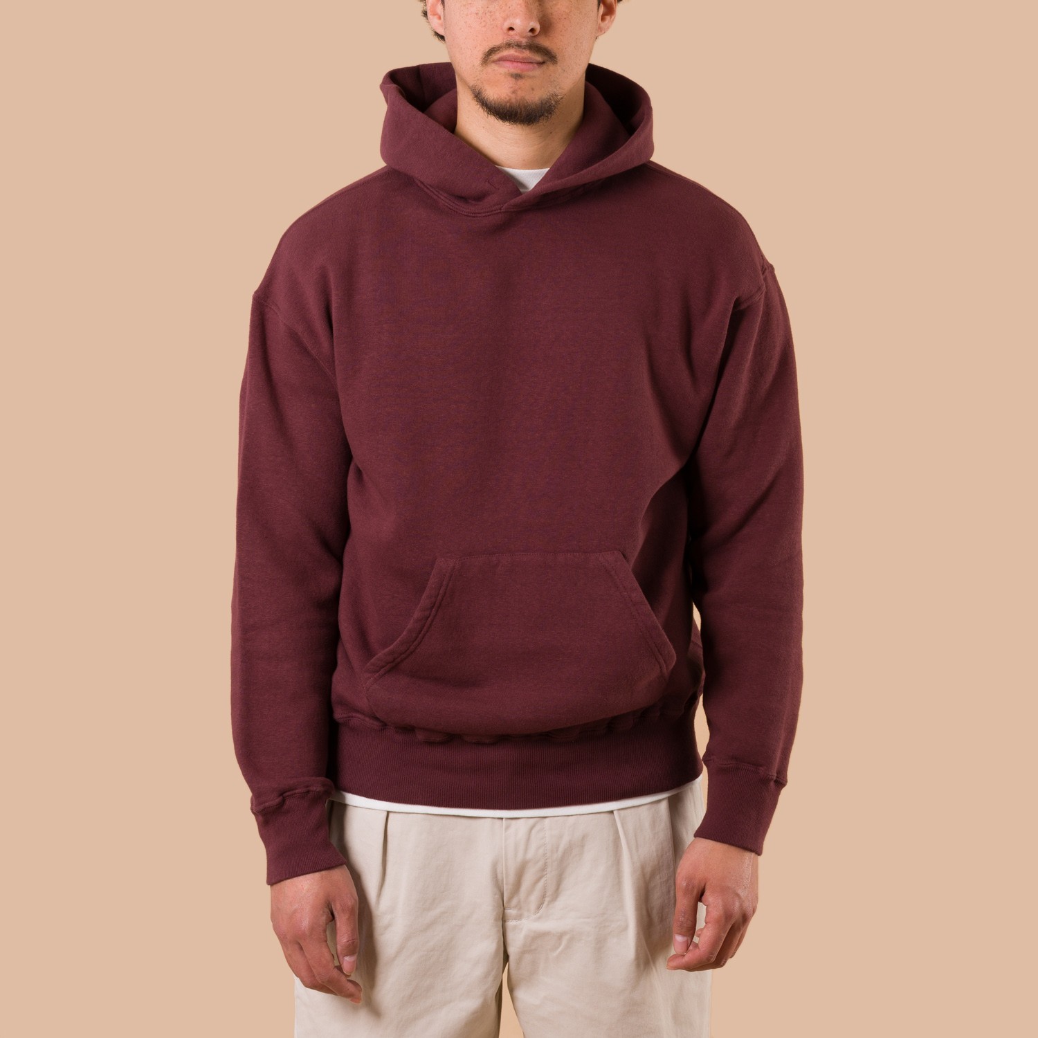 image de face flaneurs DUBBLE WORKS  Loopwheel Sweat Hoodie Bordeaux