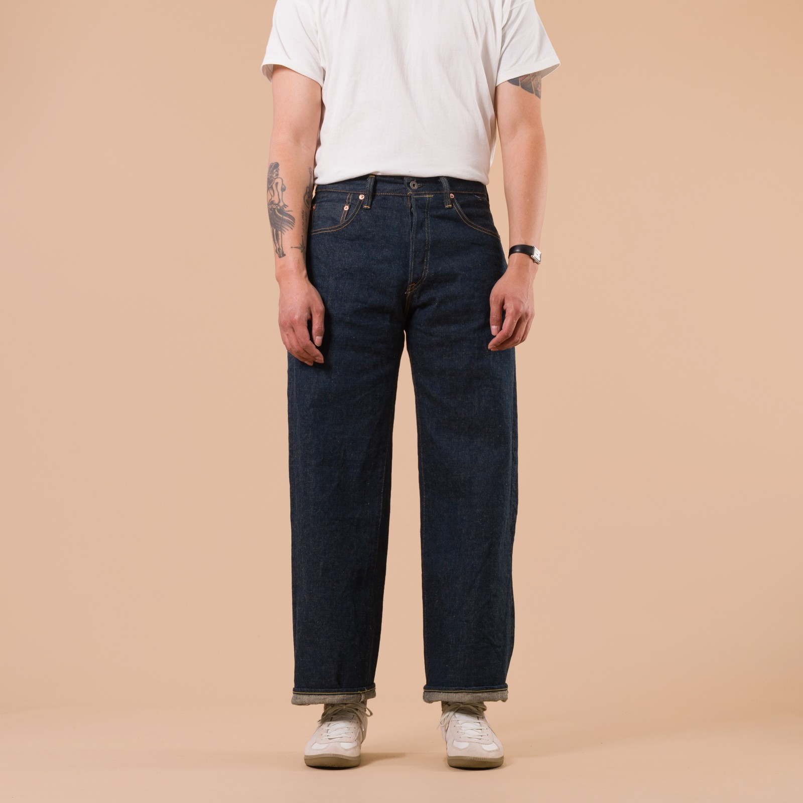 image flaneurs ONI DENIM 222 Ishikawadai 15oz Super Wide Straight de face