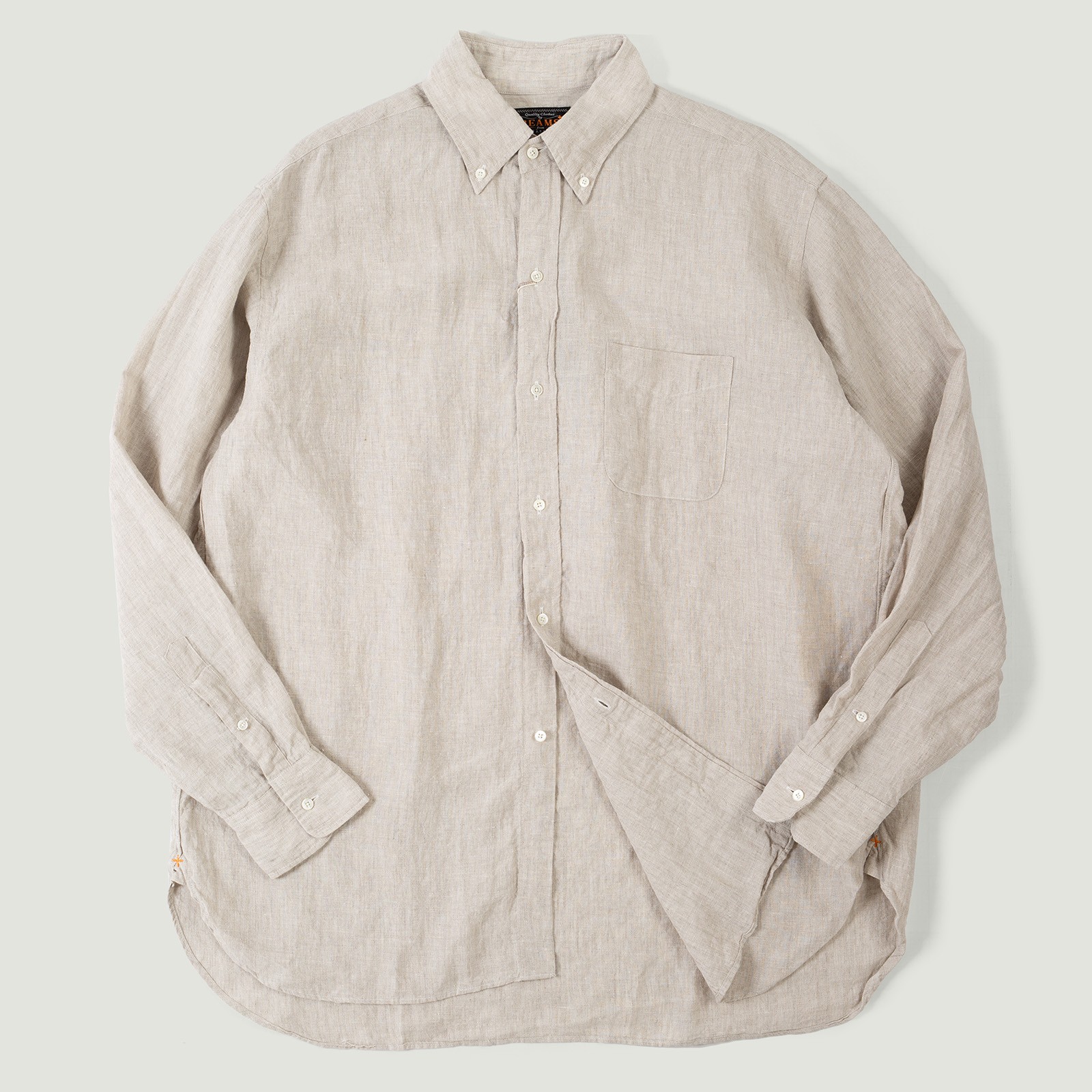 Vignettes flaneurs chemise en lin natural Beams Plus Japan