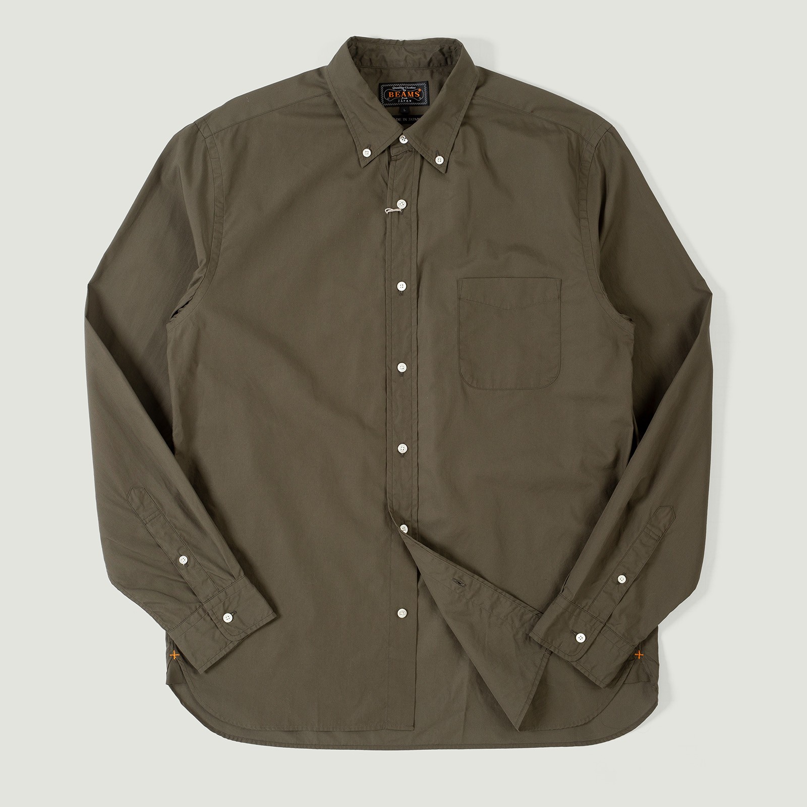 Vignettes flaneurs chemise olive Beams Plus Japan