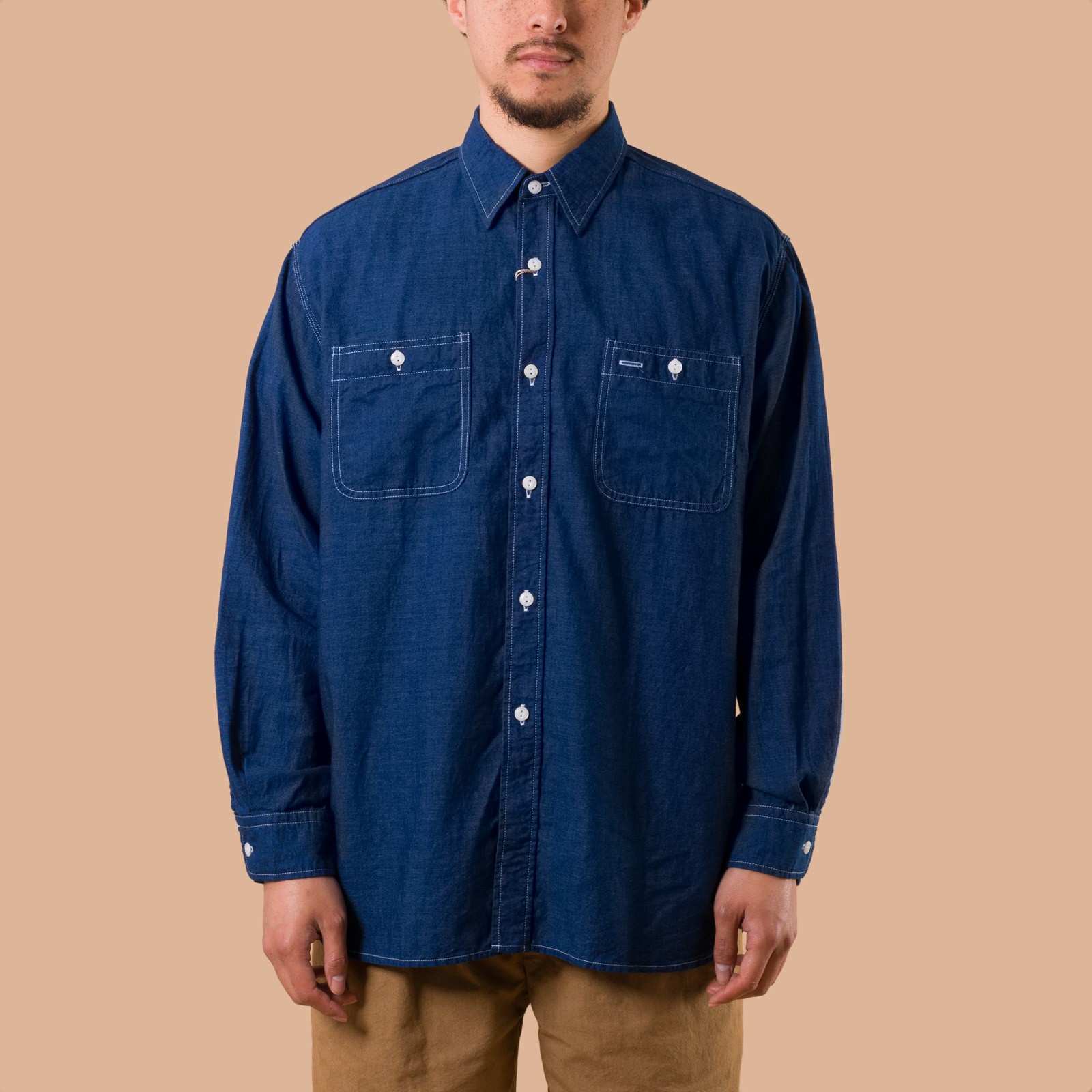 Plain Indigo Chambray Work Shirt