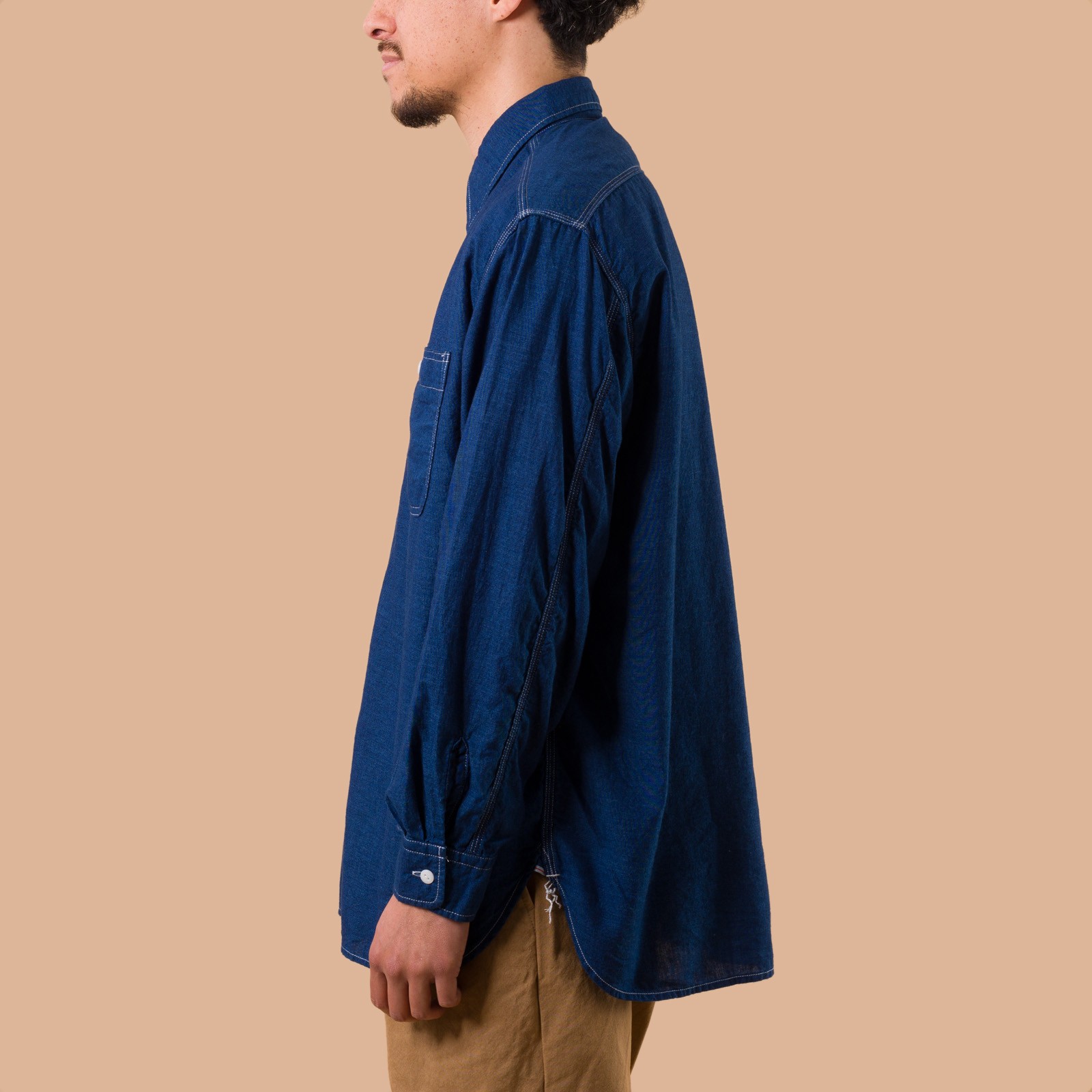 Plain Indigo Chambray Work Shirt