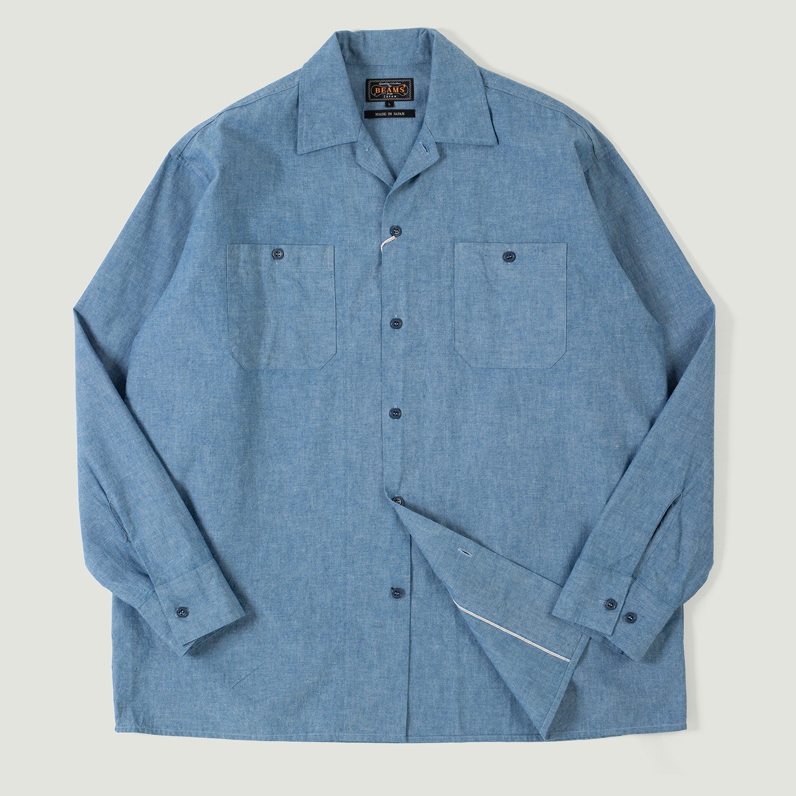 Vignettes flaneurs chemise chambray col cubin Beams Plus Japan
