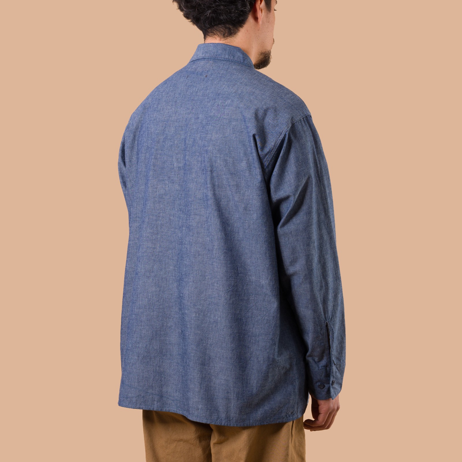 Military Open Collar Chambray Blue