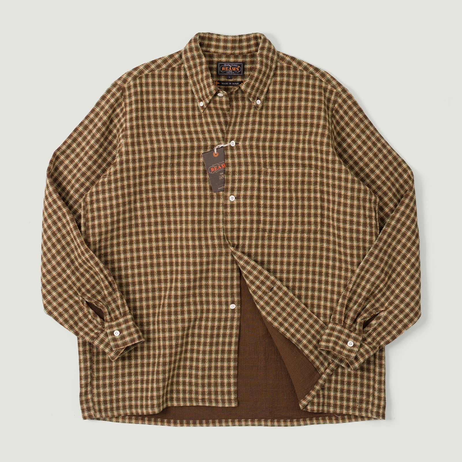 Image flâneurs BEAMS PLUS / Open B.D. Panama Plaid Double Face Brown vignette