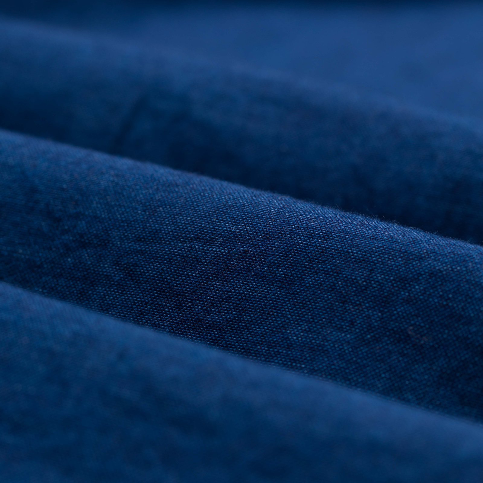 image détail matière chemise BEAMS PLUS  Band Collar Shirt Indigo Chambray