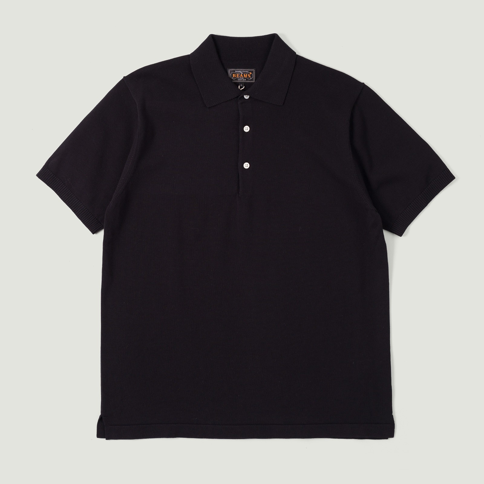 Image-Flâneurs_BEAMS PLUS / Knit Polo 12G Black vignette
