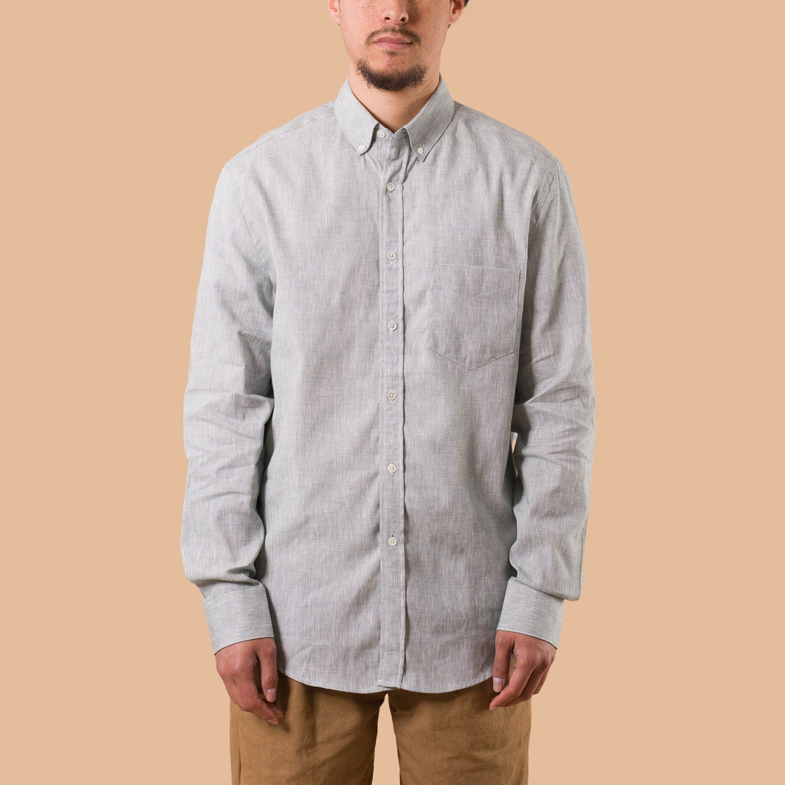 Image-Flâneurs_PORTUGUESE FLANNEL / Granular Shirt Green de face