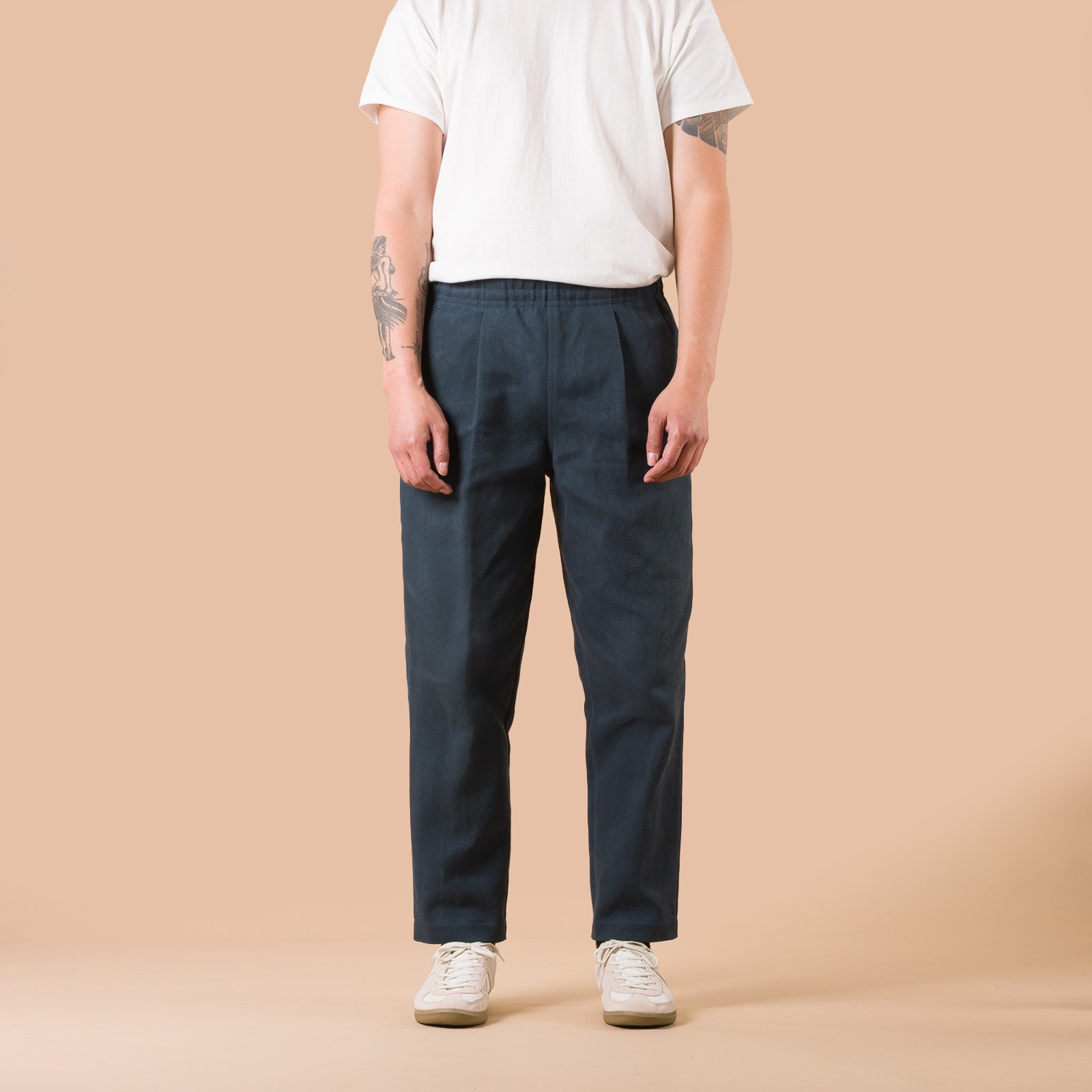 Image-Flâneurs_JACKMAN / Sashiko Umps Pants Iron Navy de face