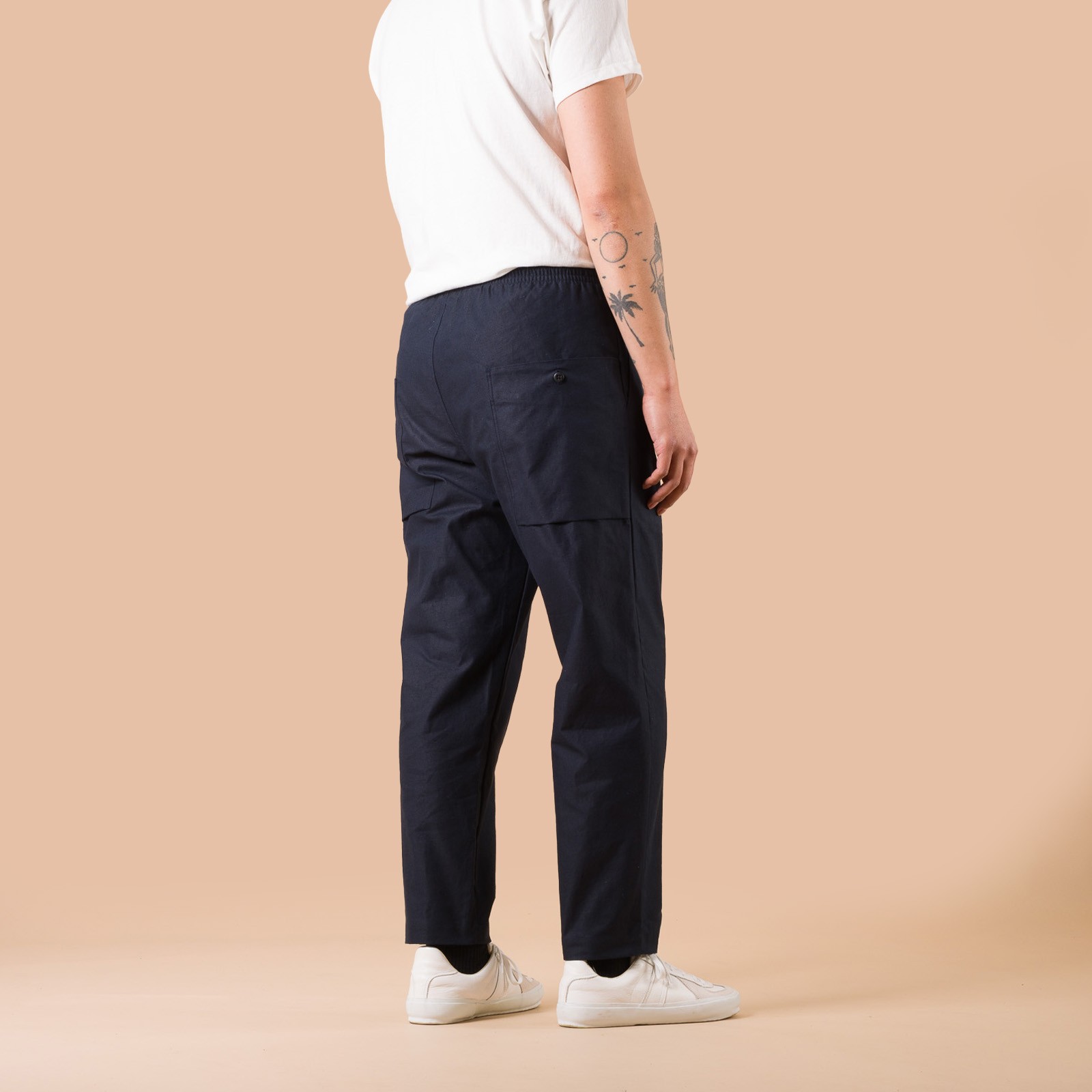 Back Nep Umps Pants Dark Navy