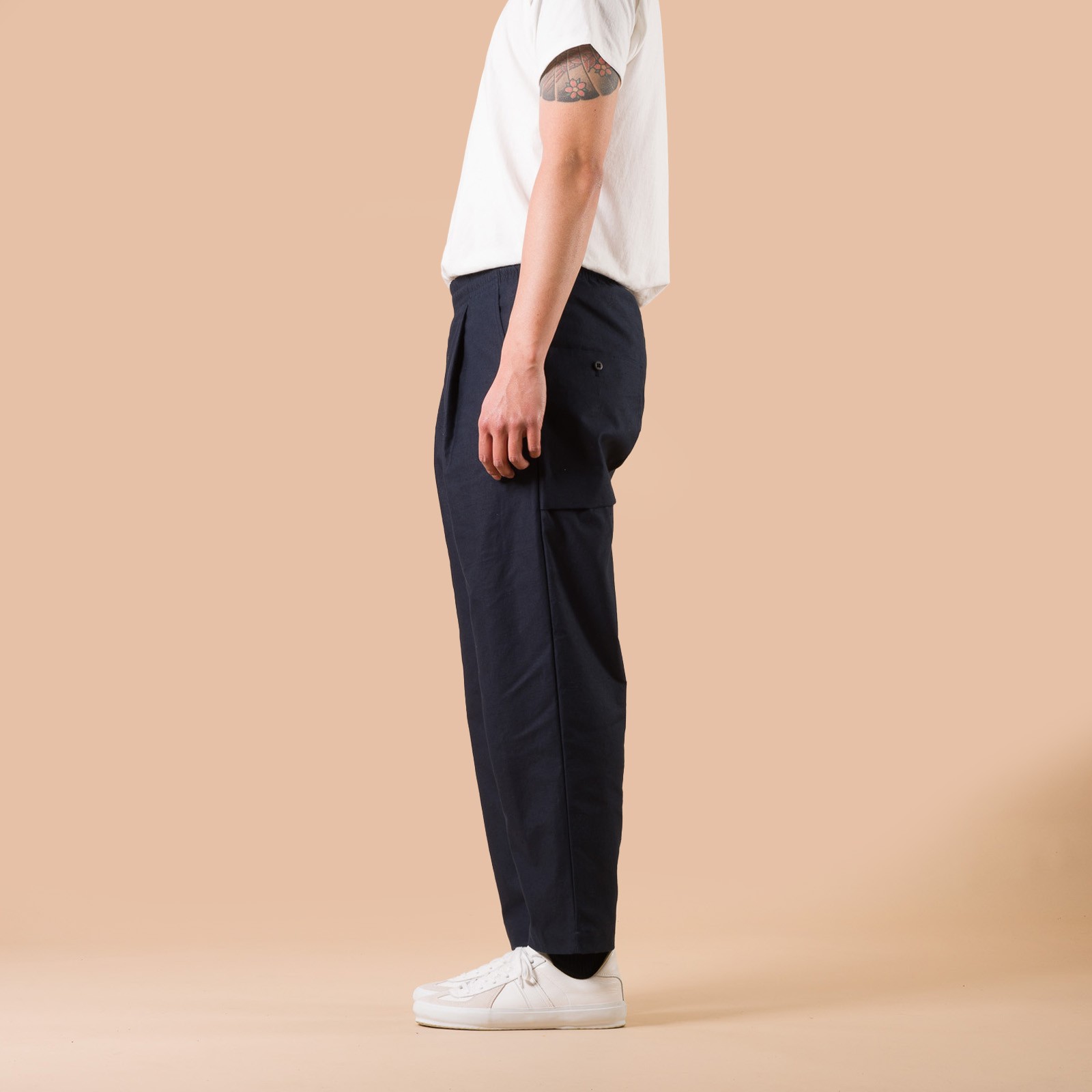 Back Nep Umps Pants Dark Navy