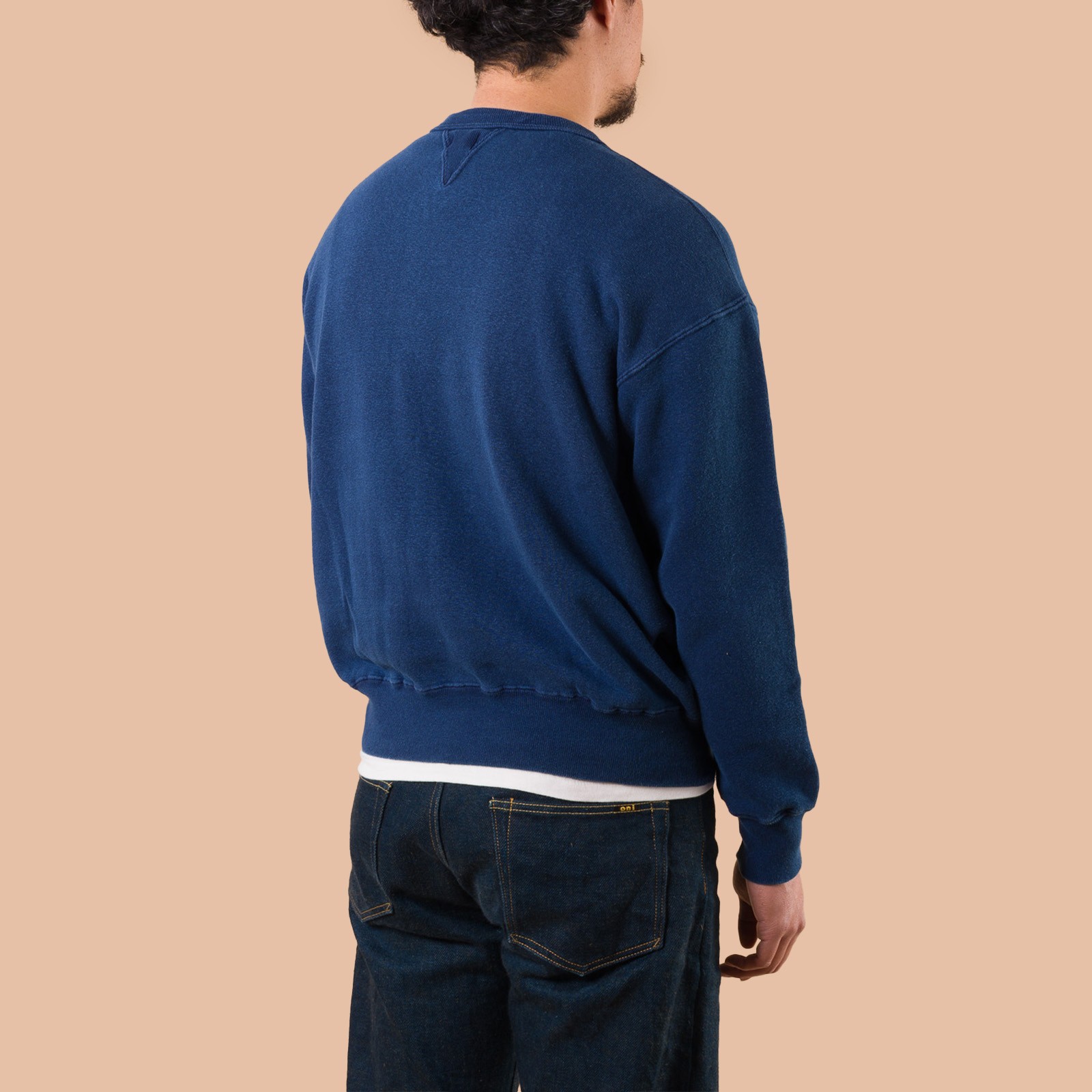 Image Flâneurs DUBBLE WORKS / Loopwheel Sweatshirt Indigo Dye de dos