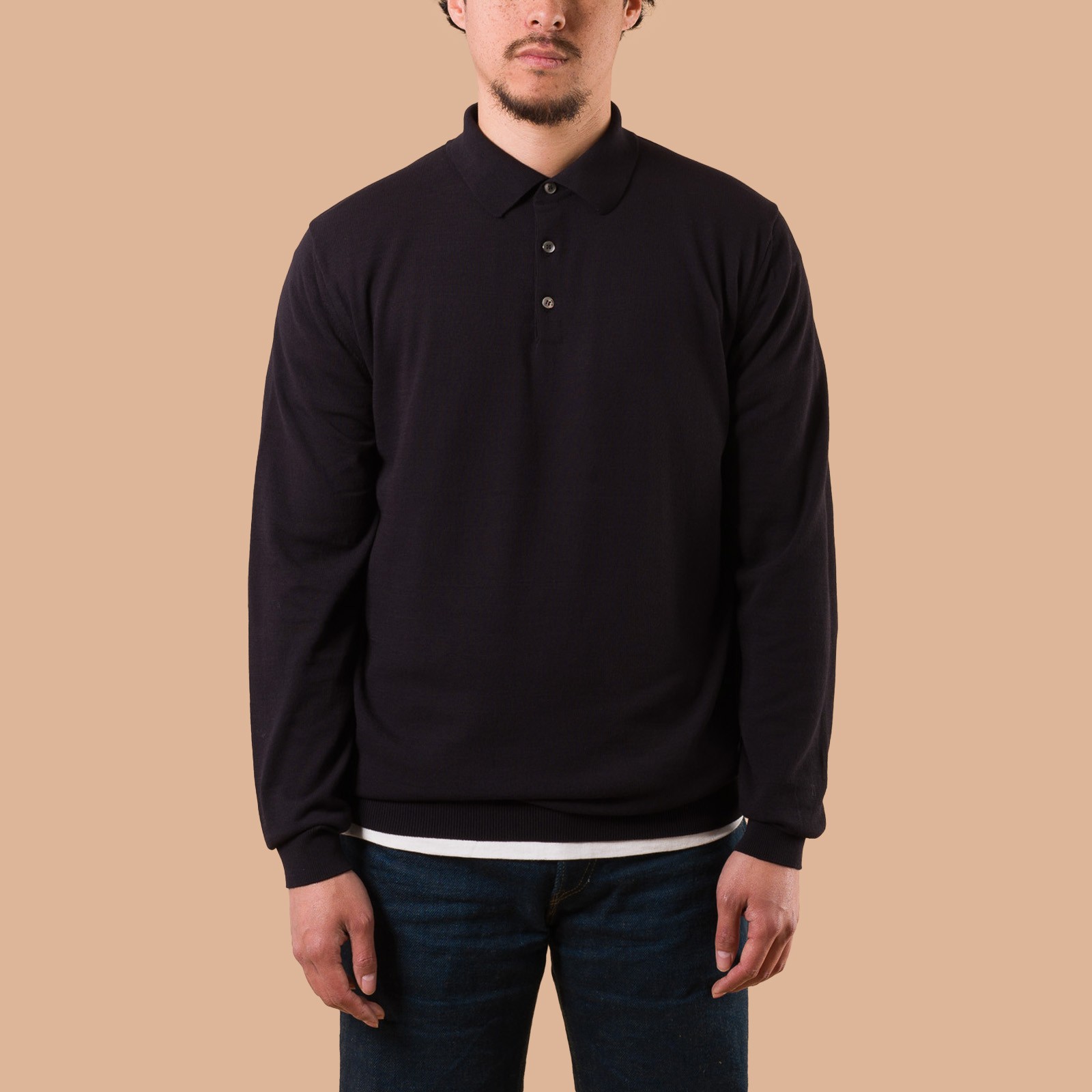 Image flâneurs pull MOONCASTLE Ice Cotton Long Poloneck Black de face