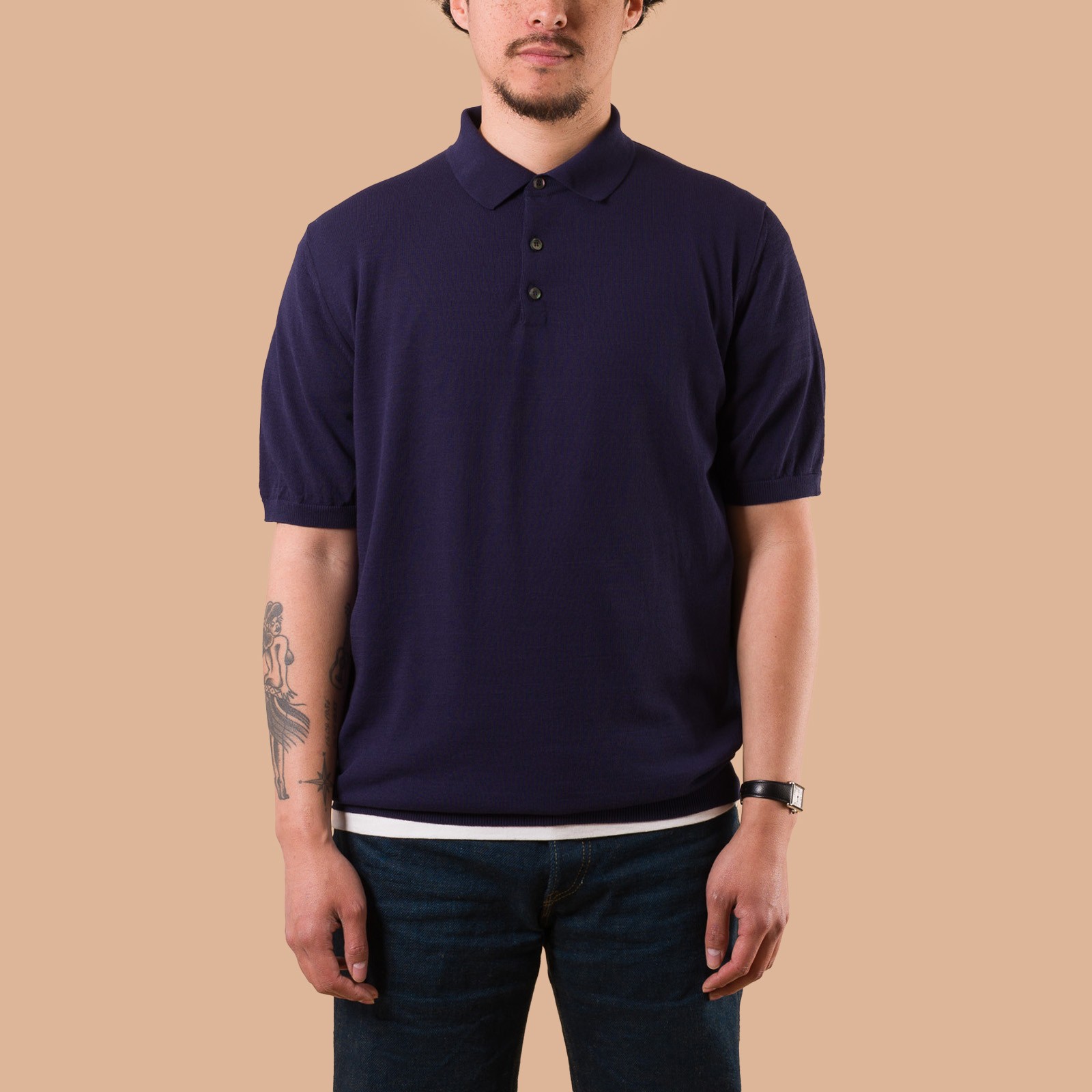 Ice Cotton Poloneck Navy