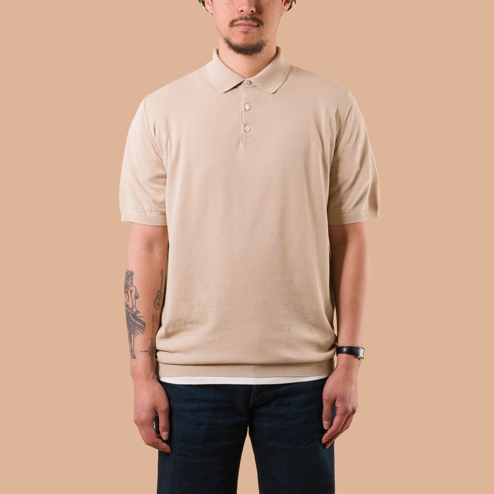Image Flâneurs MOONCASTLE / Ice Cotton Poloneck Latte Beige de face