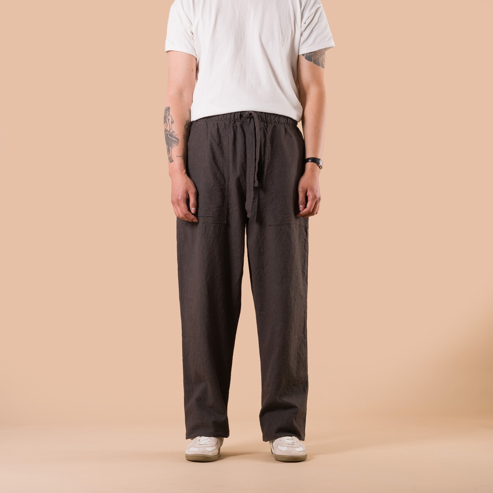 image flâneurs SEUVAS / L/C Relaxed Pants Charcoal de face