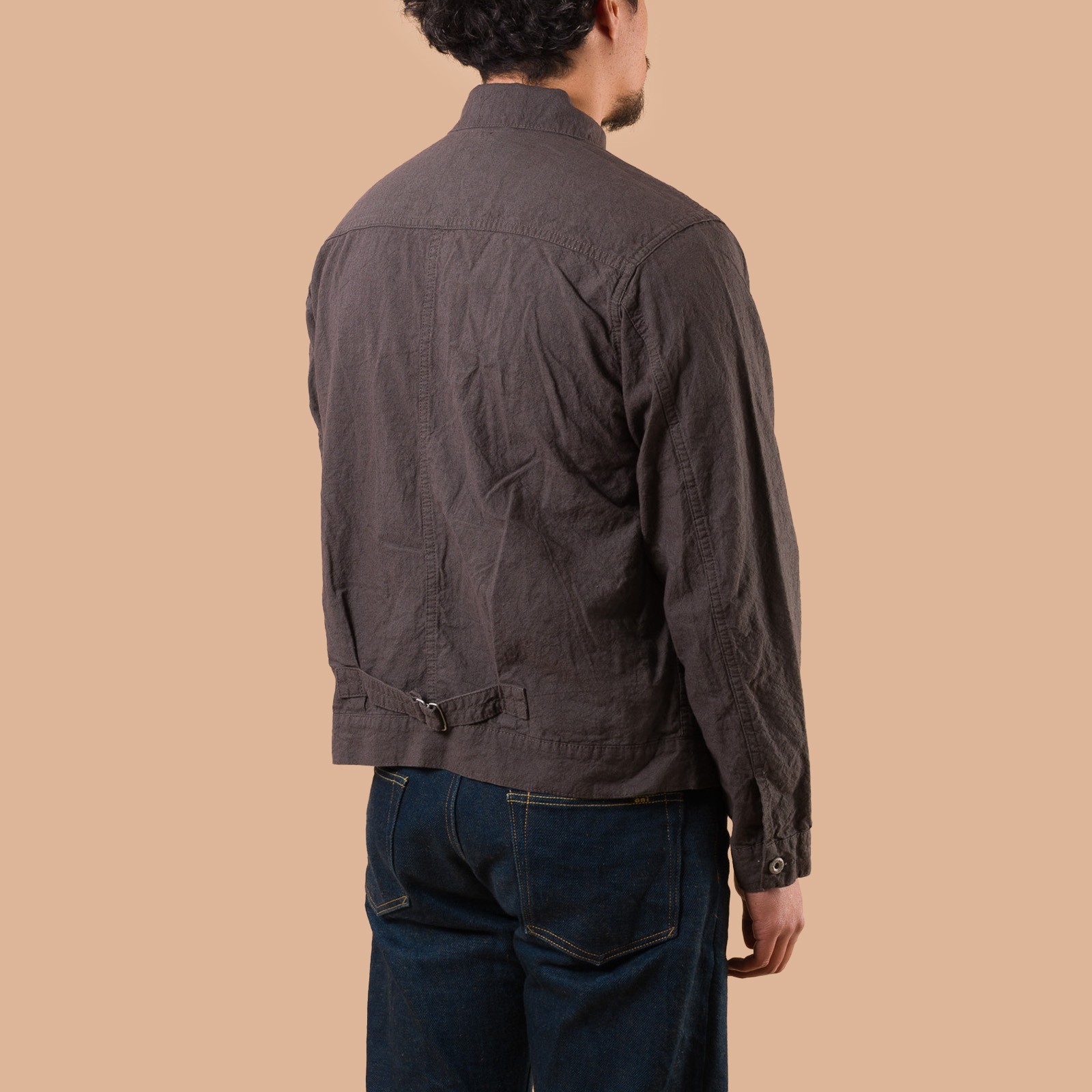 image flâneurs SEUVAS / L/C Trucker Jacket Charcoal de dos