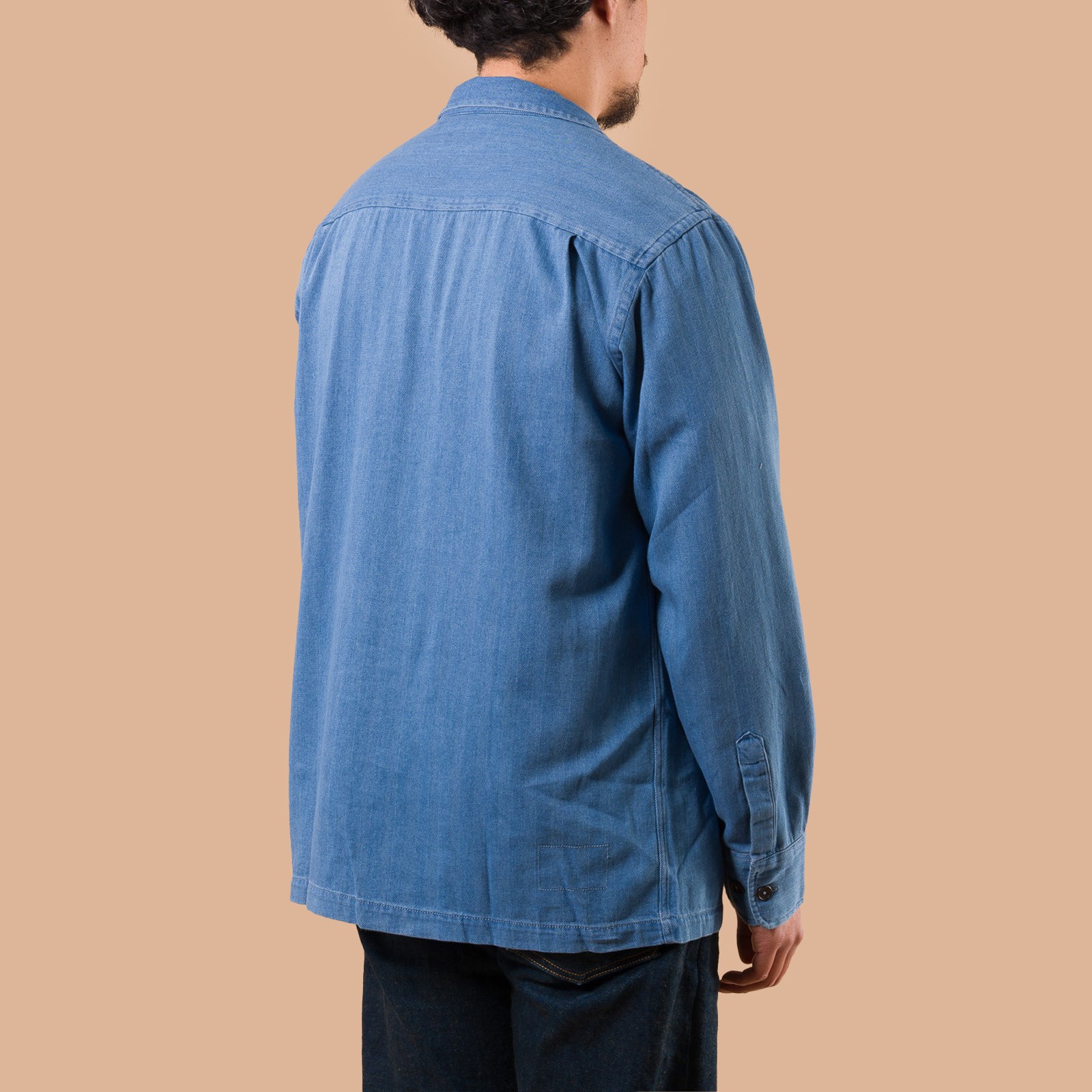 Attendant Shirt Washed Indigo Recycled Herringbone