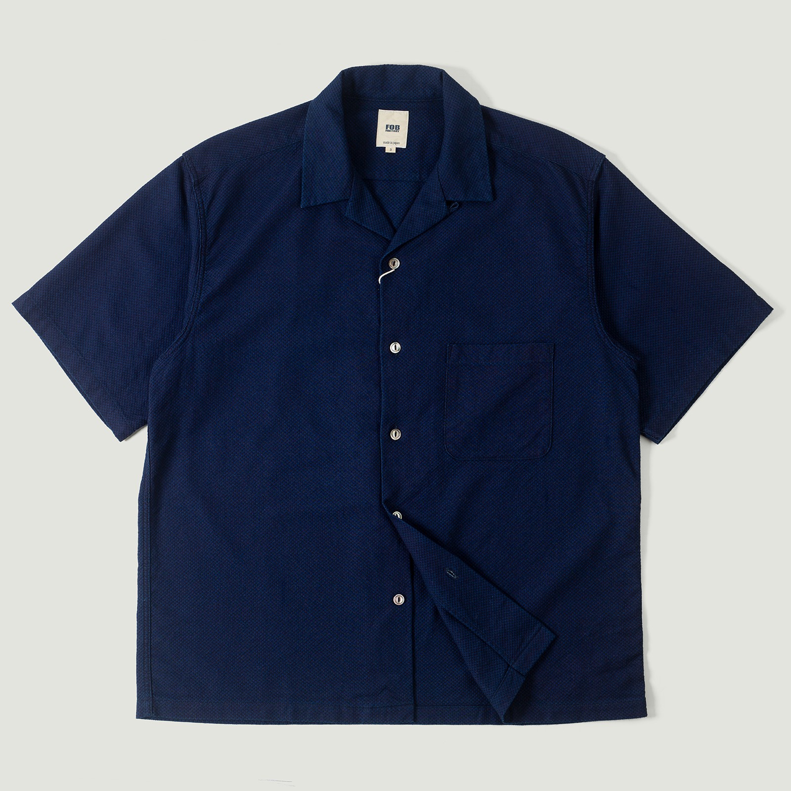 Vignettes flâneurs veste militaire FOB FACTORY  F3500 Indigo Sashiko Holiday Shirt