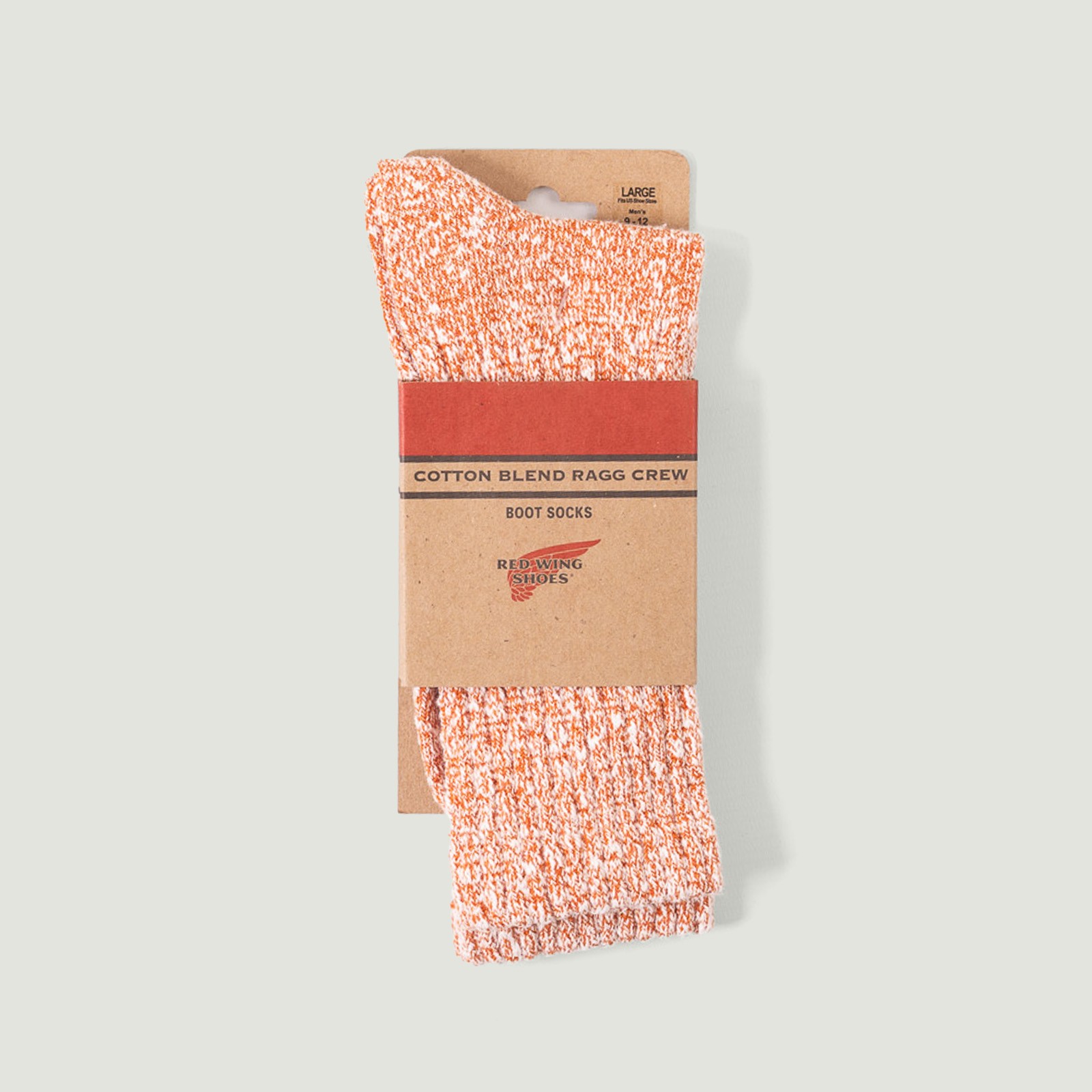image flâneurs RED WING SHOES / Cotton Blend Ragg Crew Socks Rust/White vignette