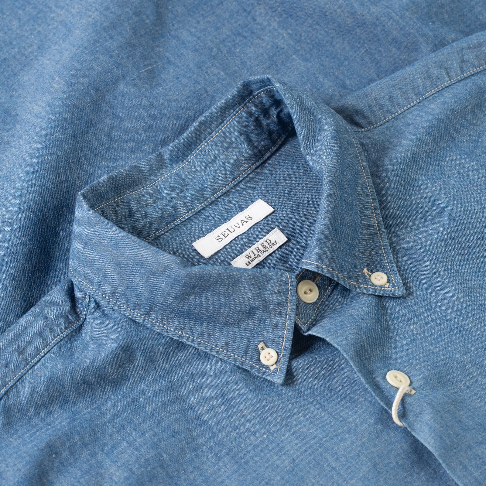 détail col flaneurs chemise chambray Seuvas (2)