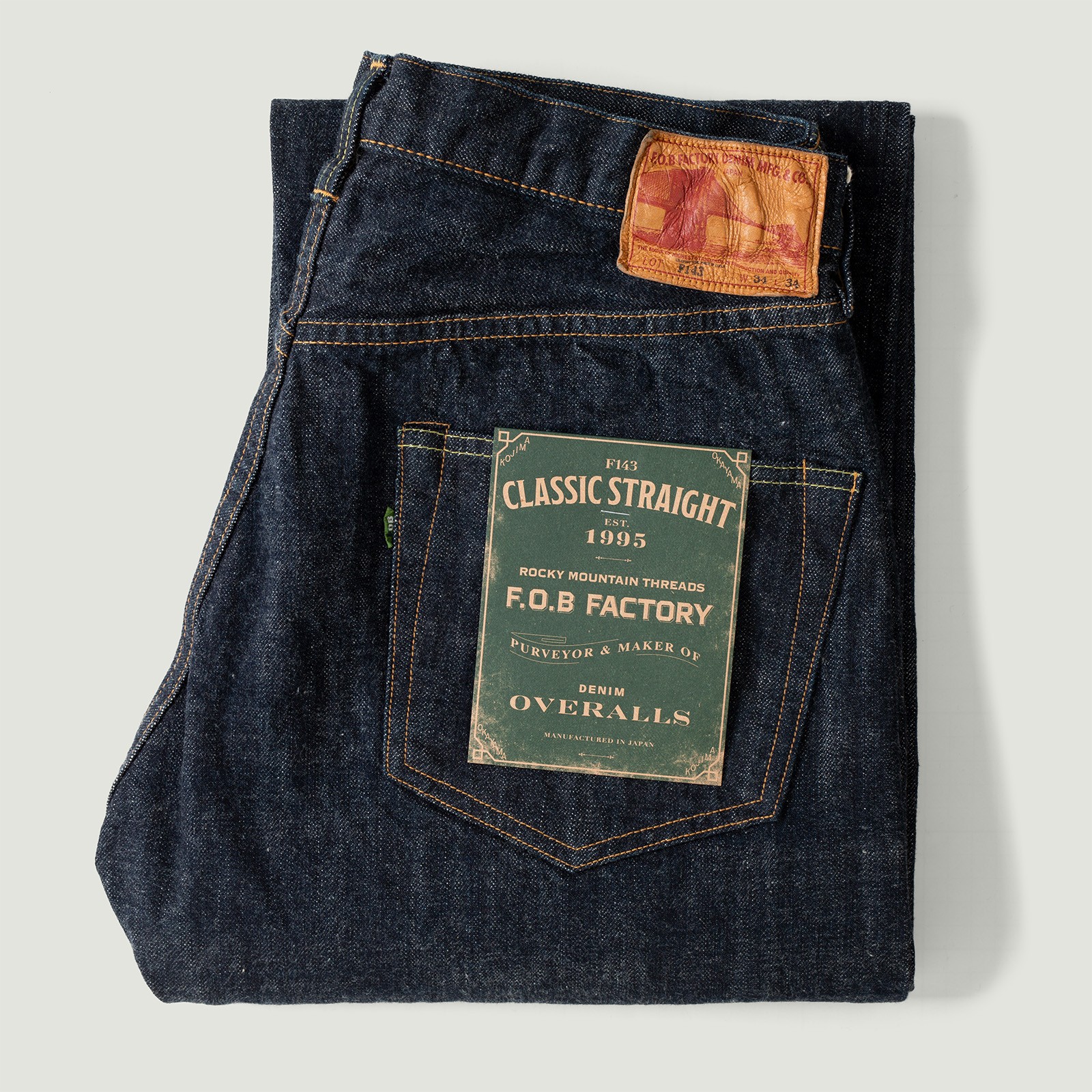 Vignettes flâneurs jeans FOB Factory F143 14oz Classic Straight Selvedge Denim