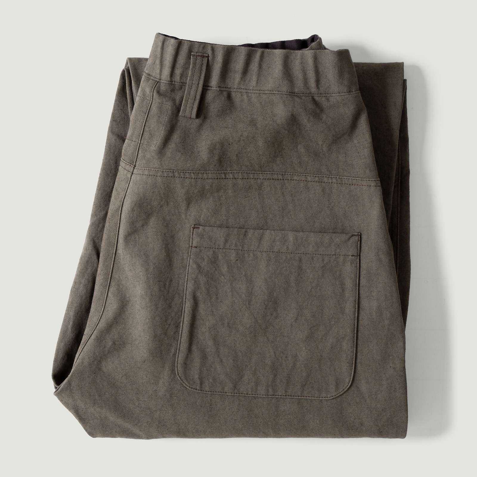 Canvas Trousers Dark Moss Gray
