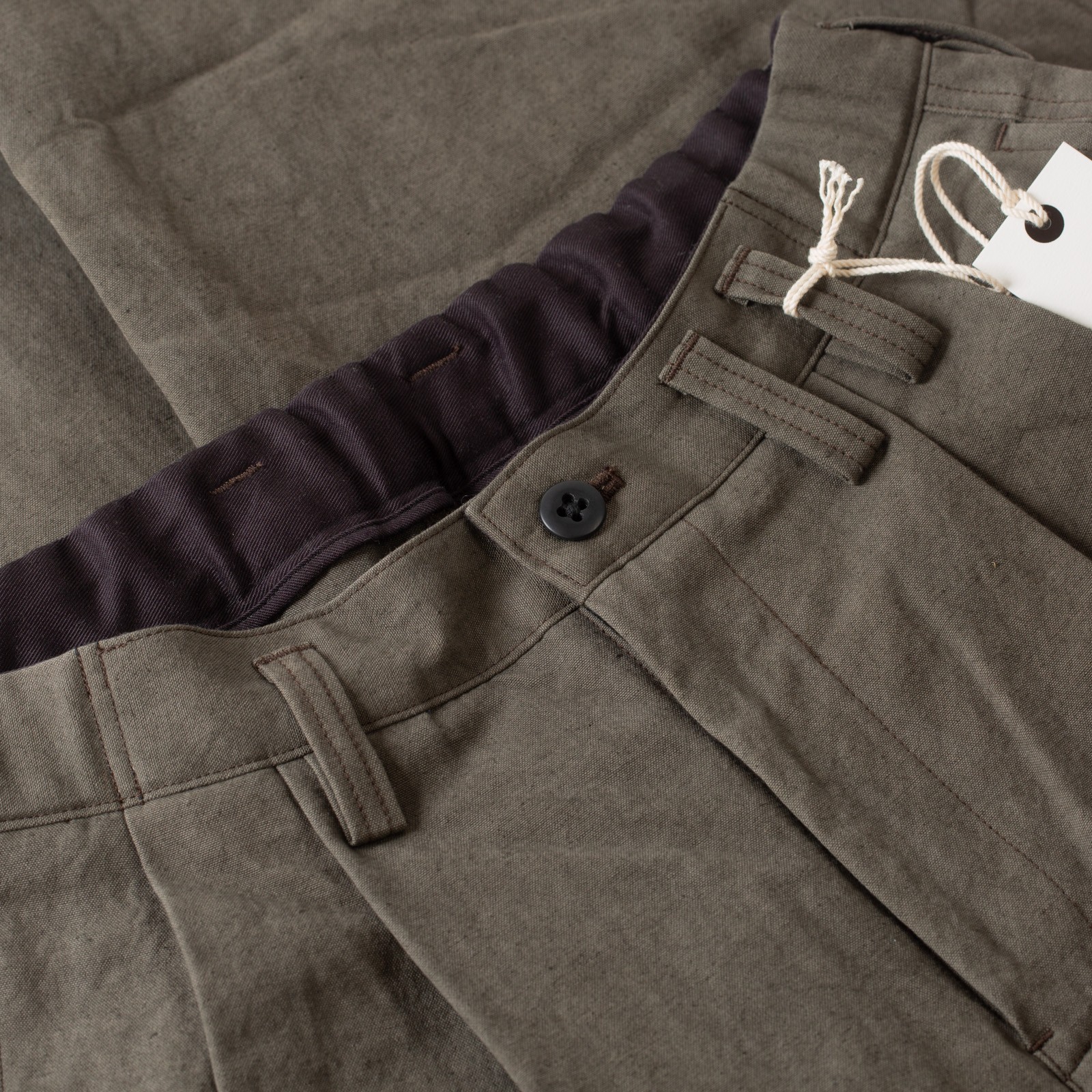 Canvas Trousers Dark Moss Gray