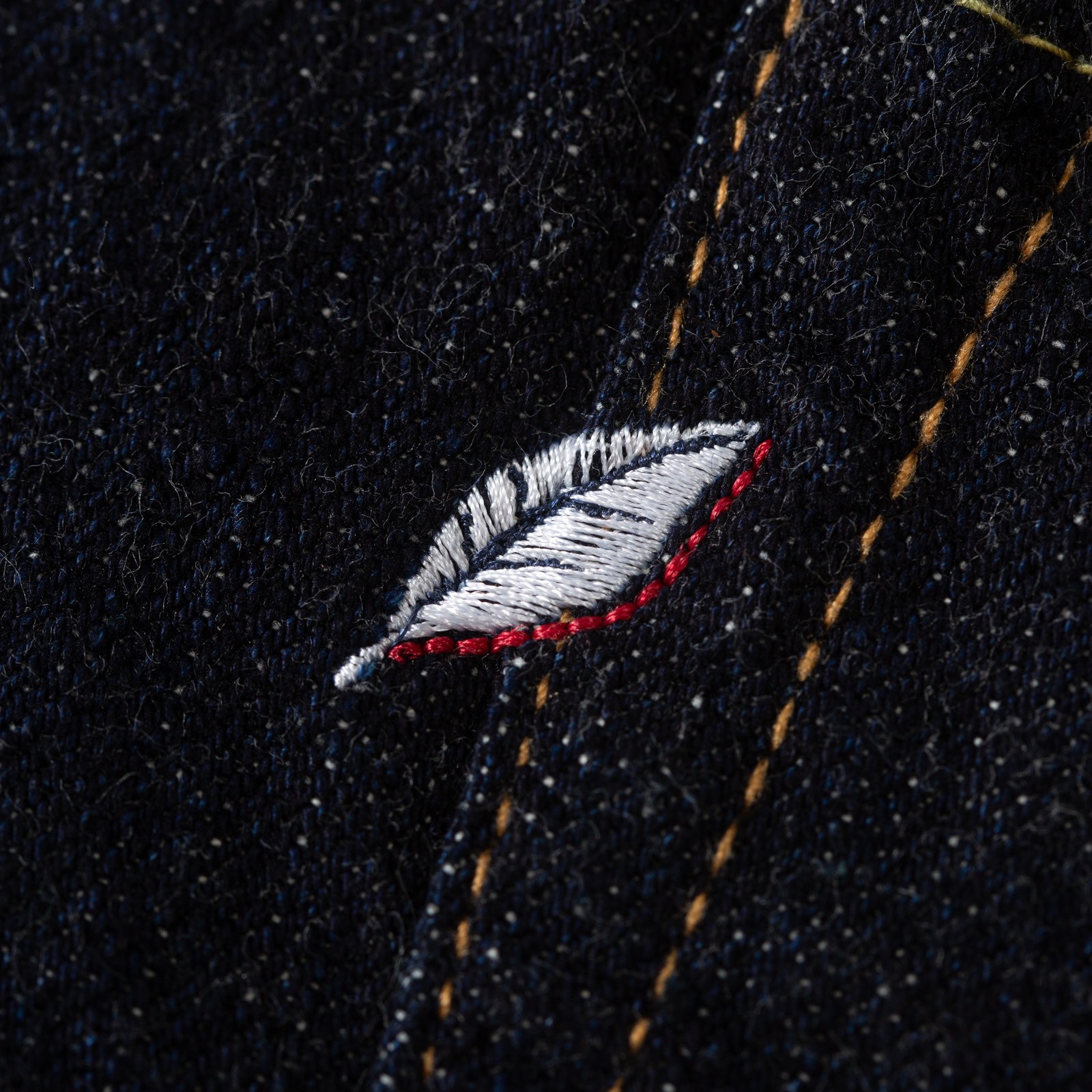 détail embrodery flaneurs Pure Blue Japan XX-002 jeans 14oz Selvedge Denim Piped Straight (3)